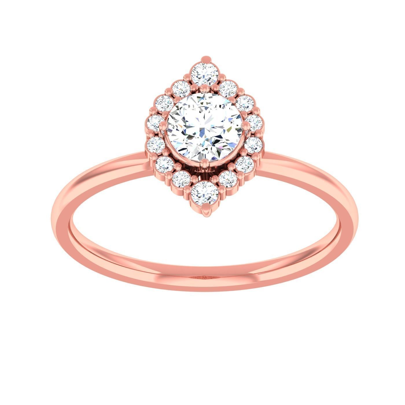  light ring diamond face wedding face 3D print model_91