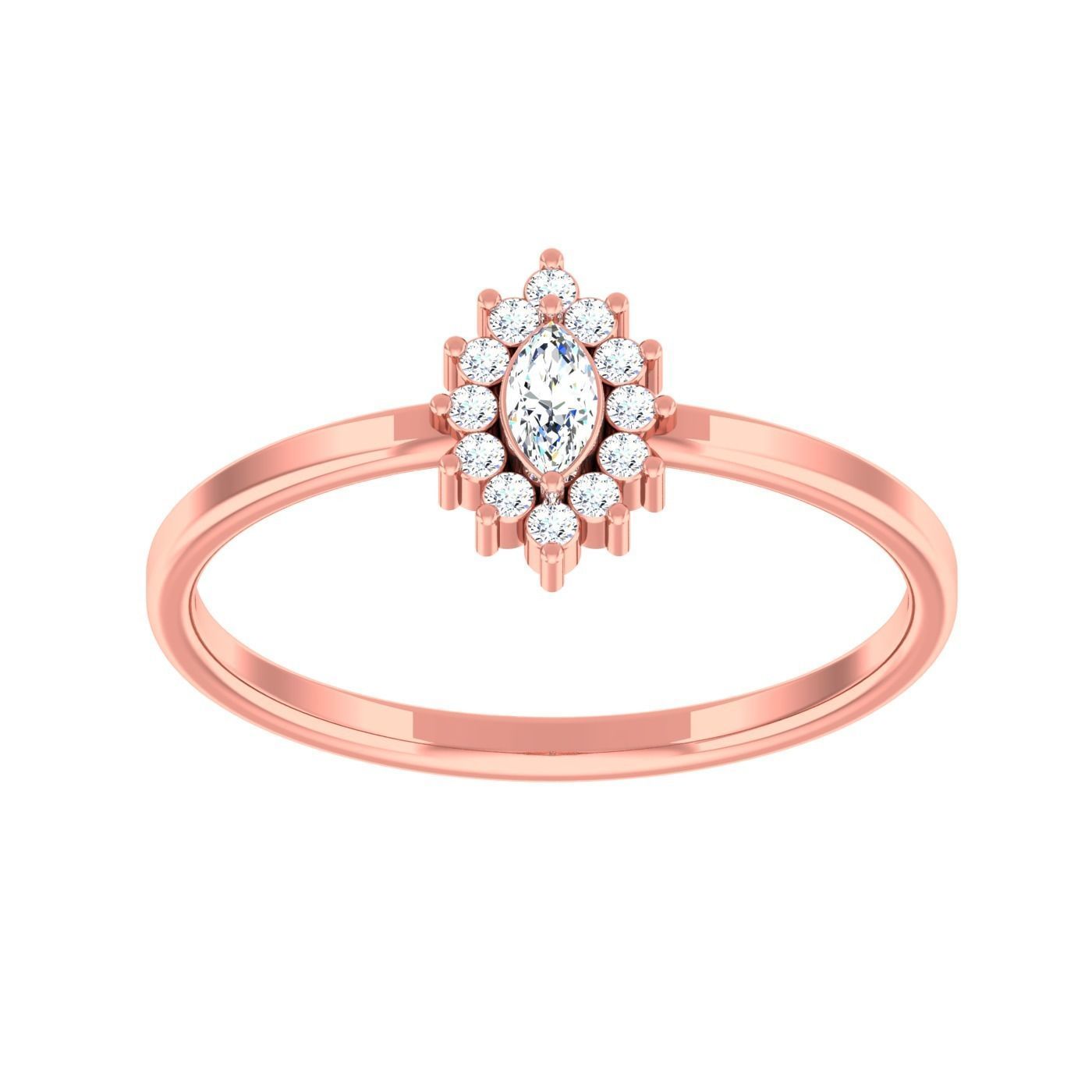  light ring diamond face wedding face 3D print model_24