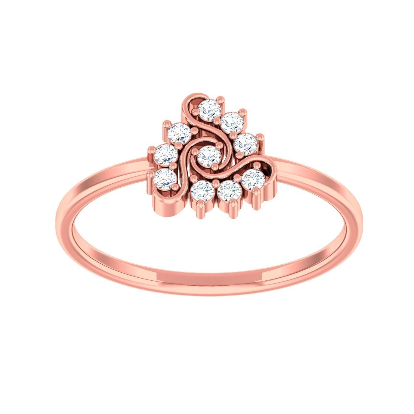  light ring diamond face wedding face 3D print model_20