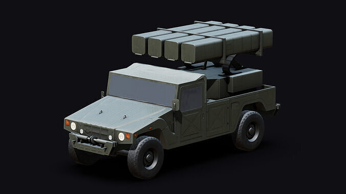 Type 11 Surface-to-Air Missile Low-poly 3D model