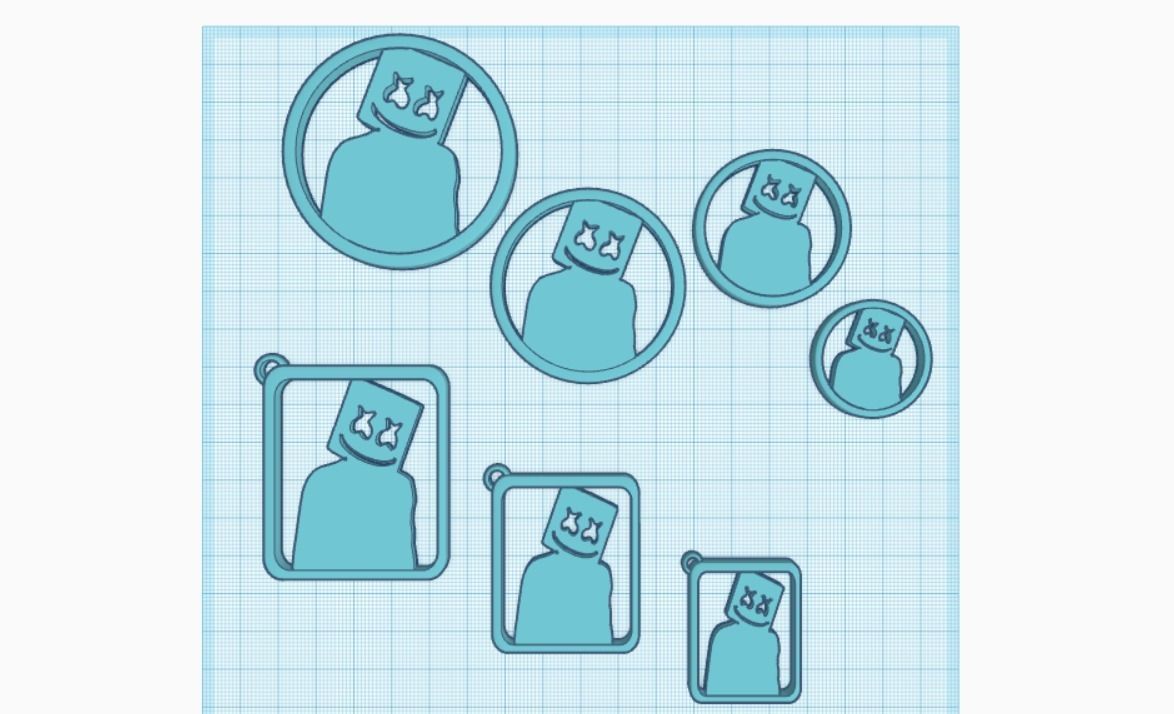 Marshmello Keytags 2in1 Pack 3D print model_1