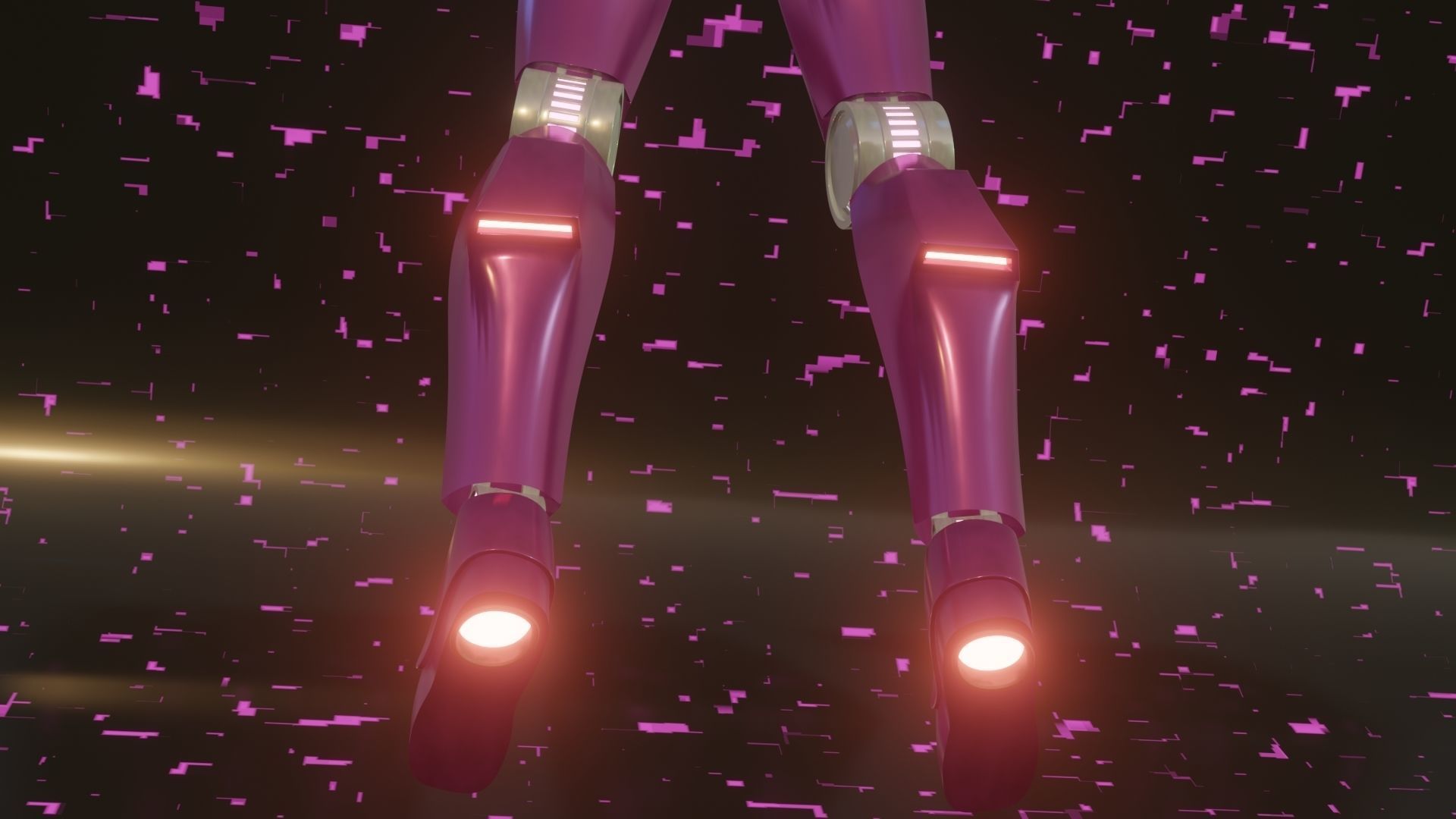 Female Bunny Robot Character Low-poly 3D model_8