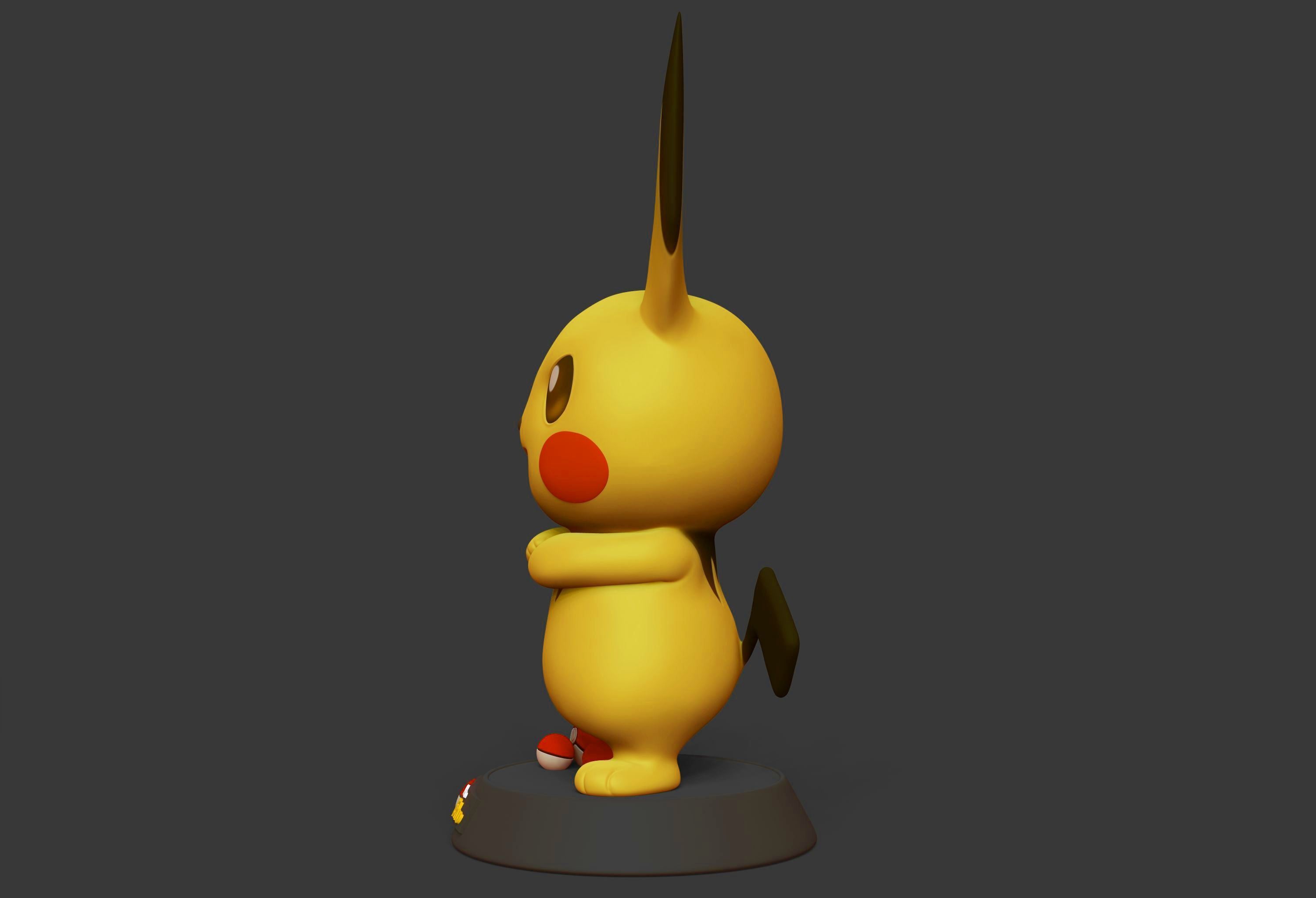 Pichu Pokemon 3D print STL file 3D print model_7