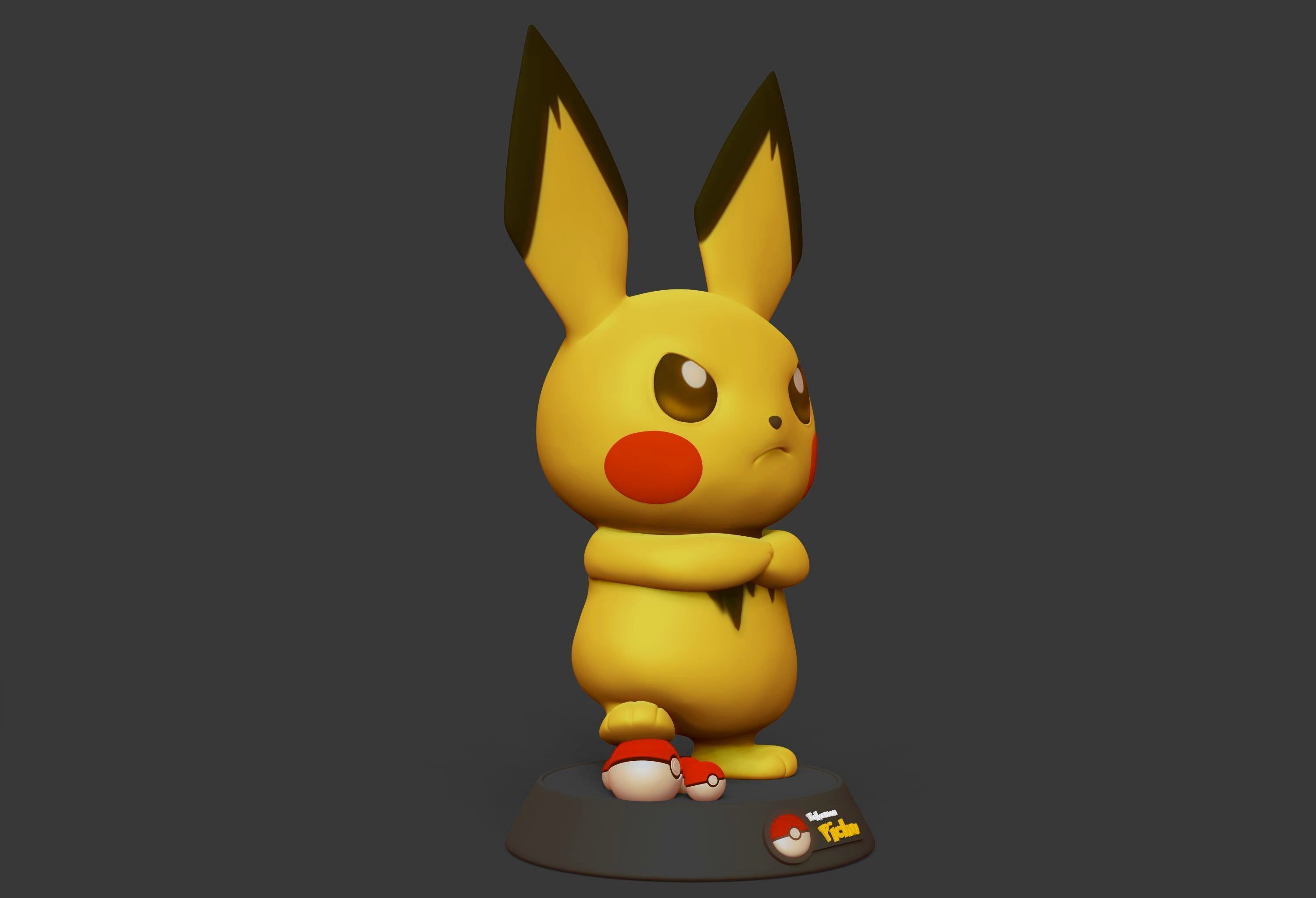 Pichu Pokemon 3D print STL file 3D print model_9