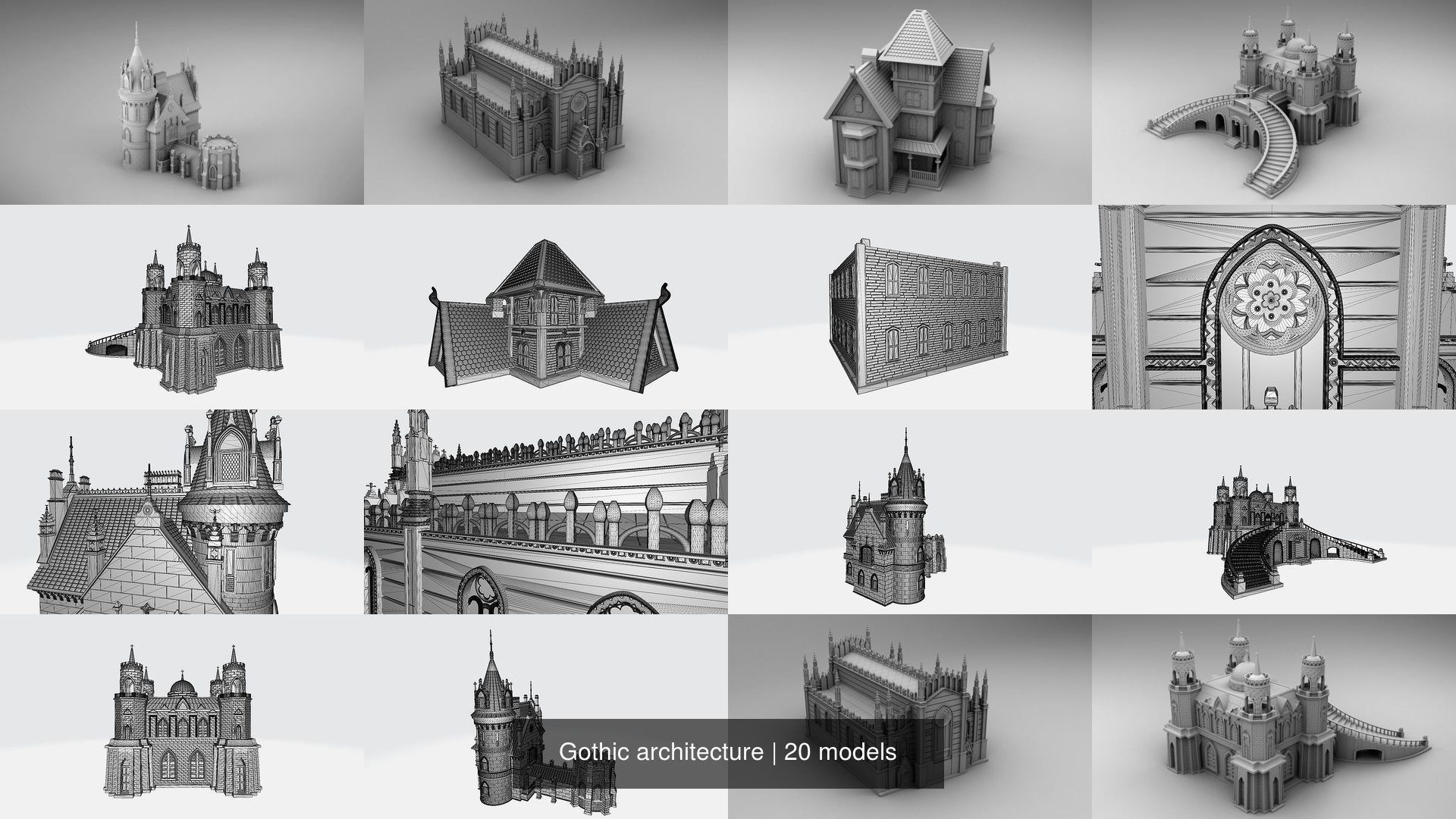 Gothic architecture 3D Model Collection_4