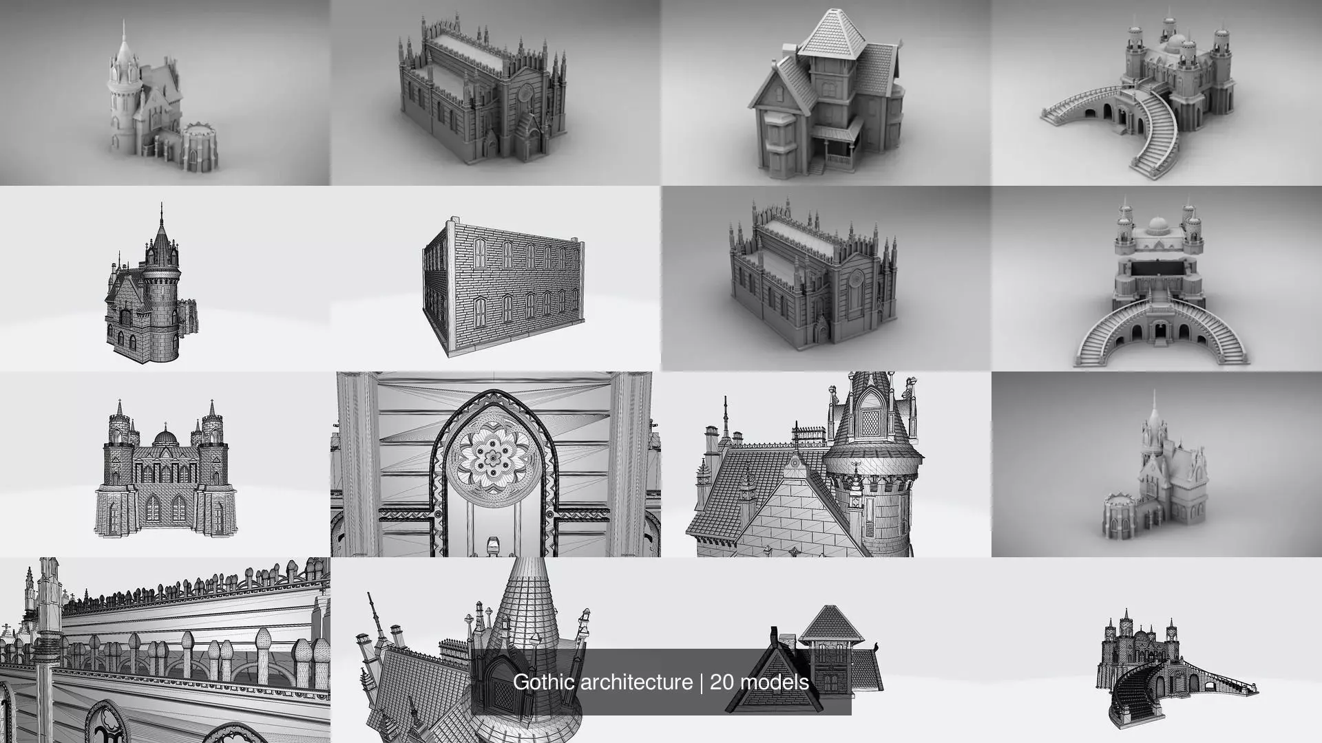 Gothic architecture 3D Model Collection_2