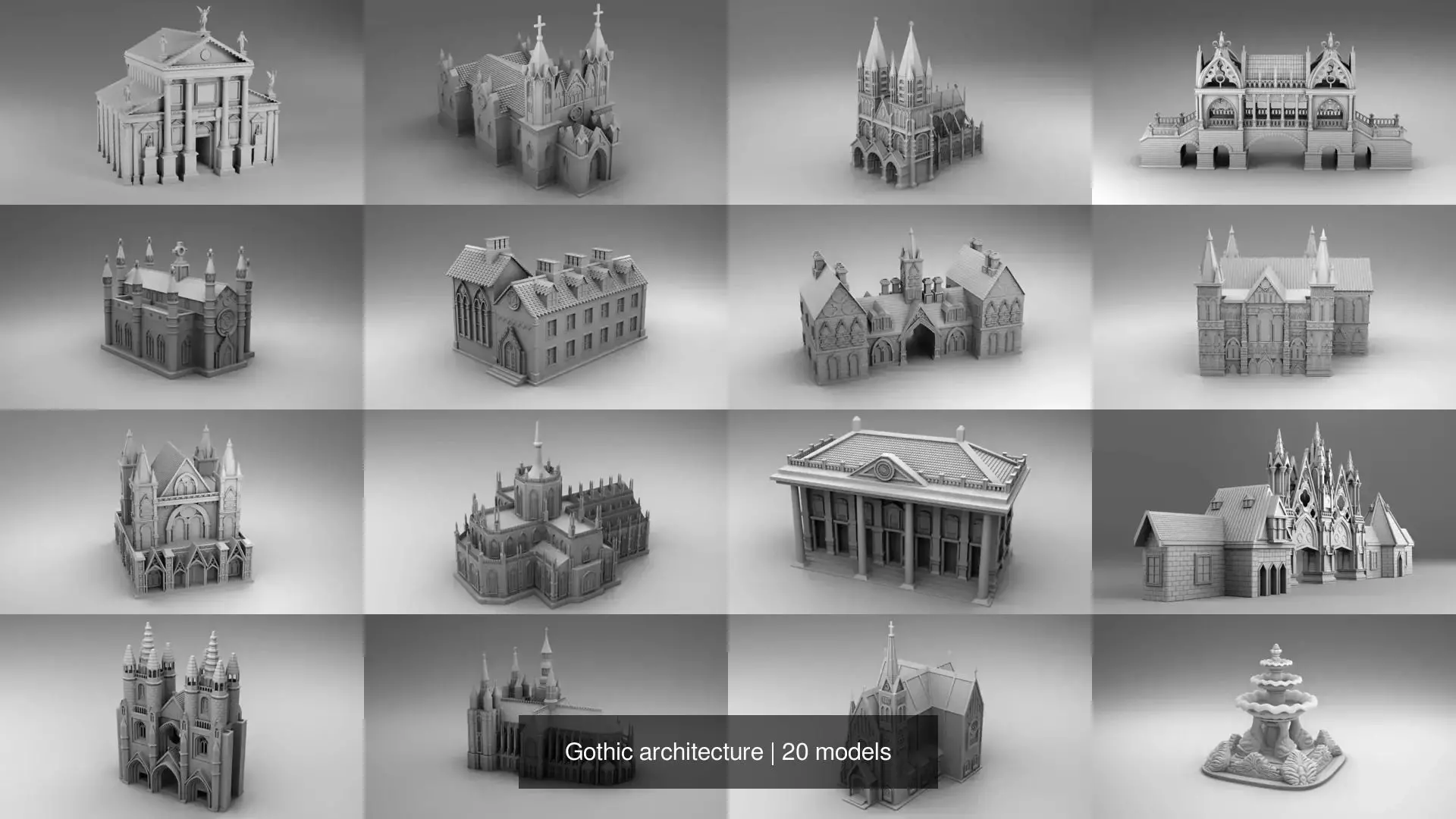 Gothic architecture 3D Model Collection_0