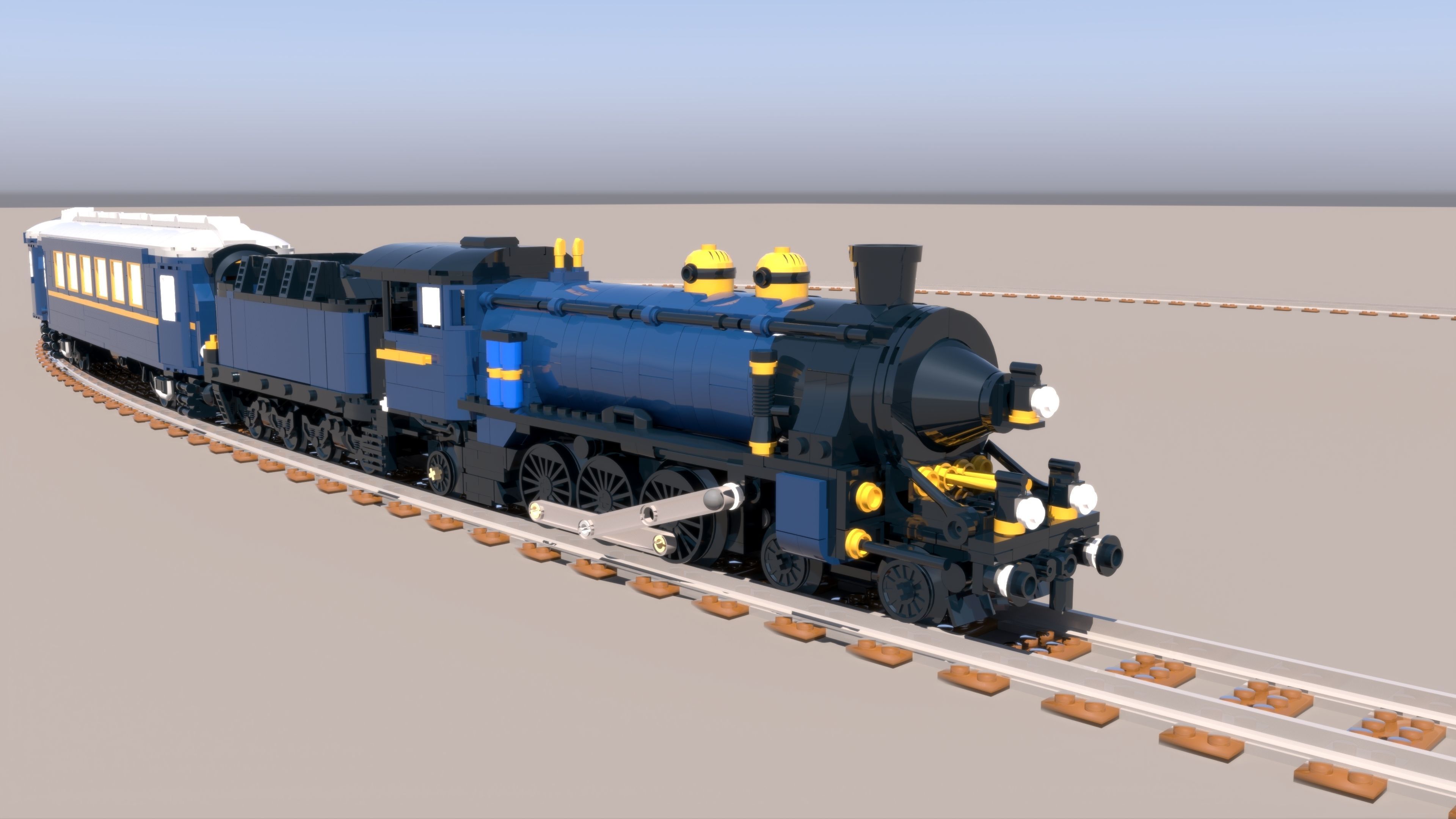 Animated LEGO train Cinema 4D 2024 3D model_3