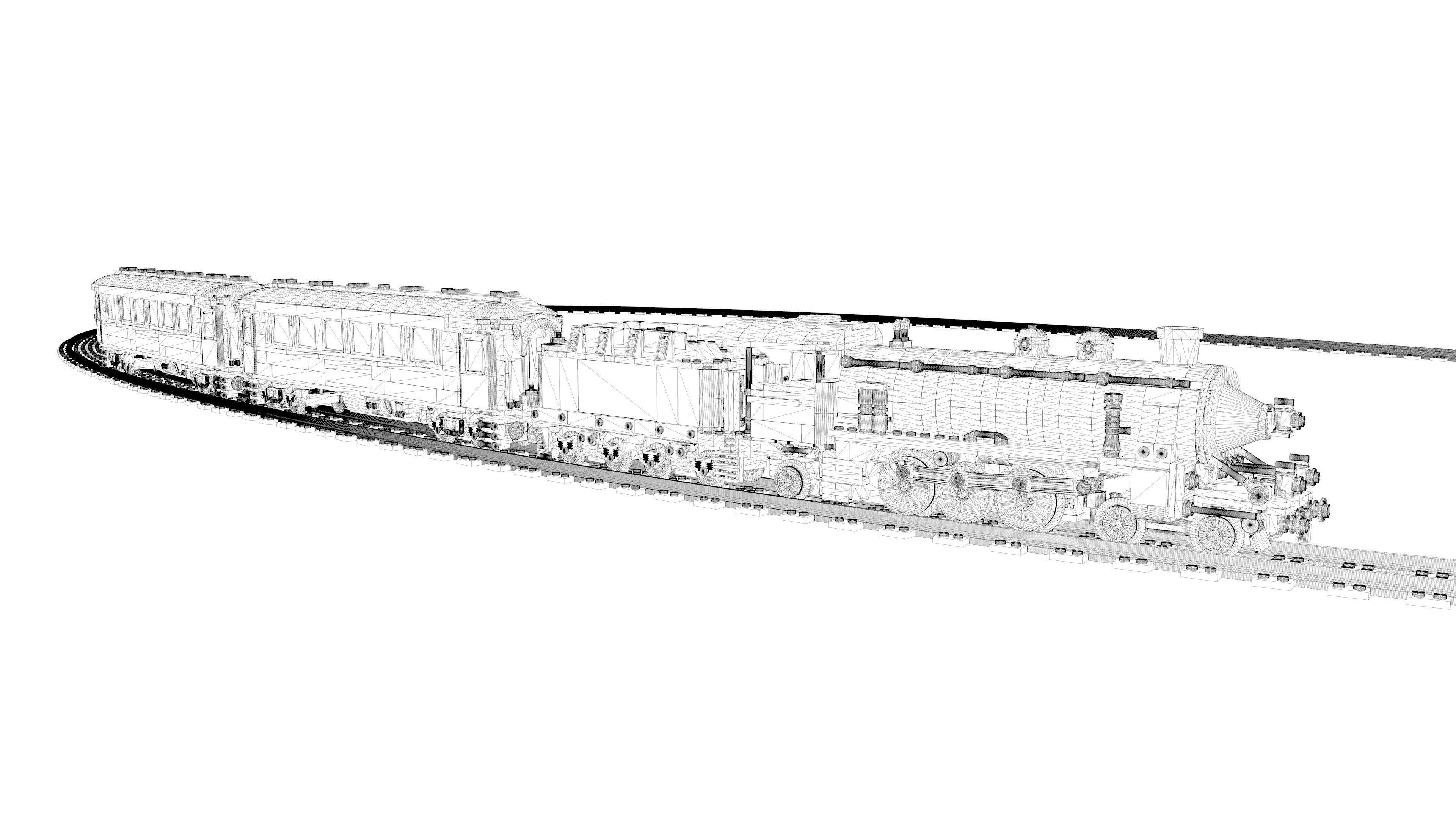 Animated LEGO train Cinema 4D 2024 3D model_8