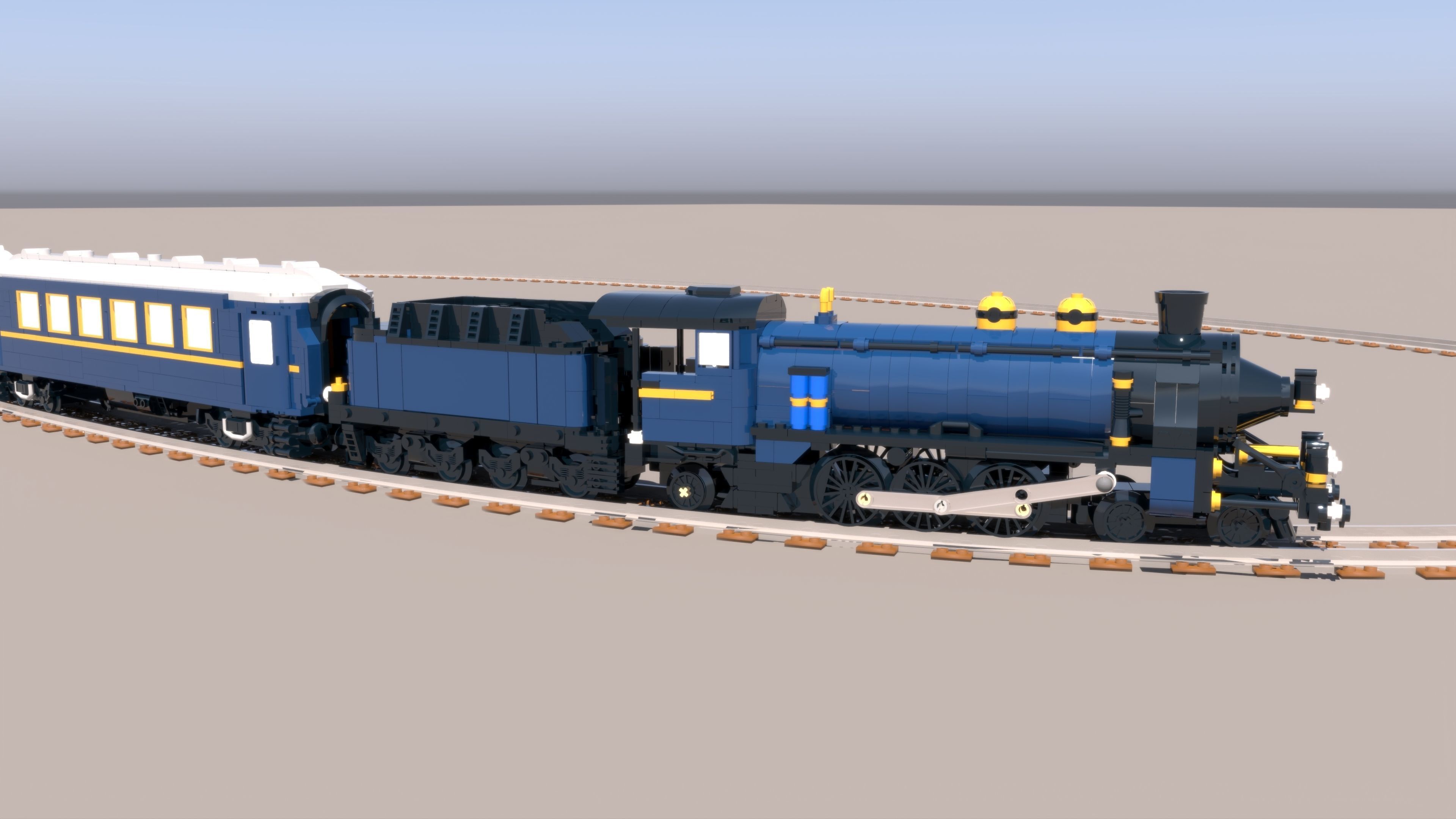 Animated LEGO train Cinema 4D 2024 3D model_7