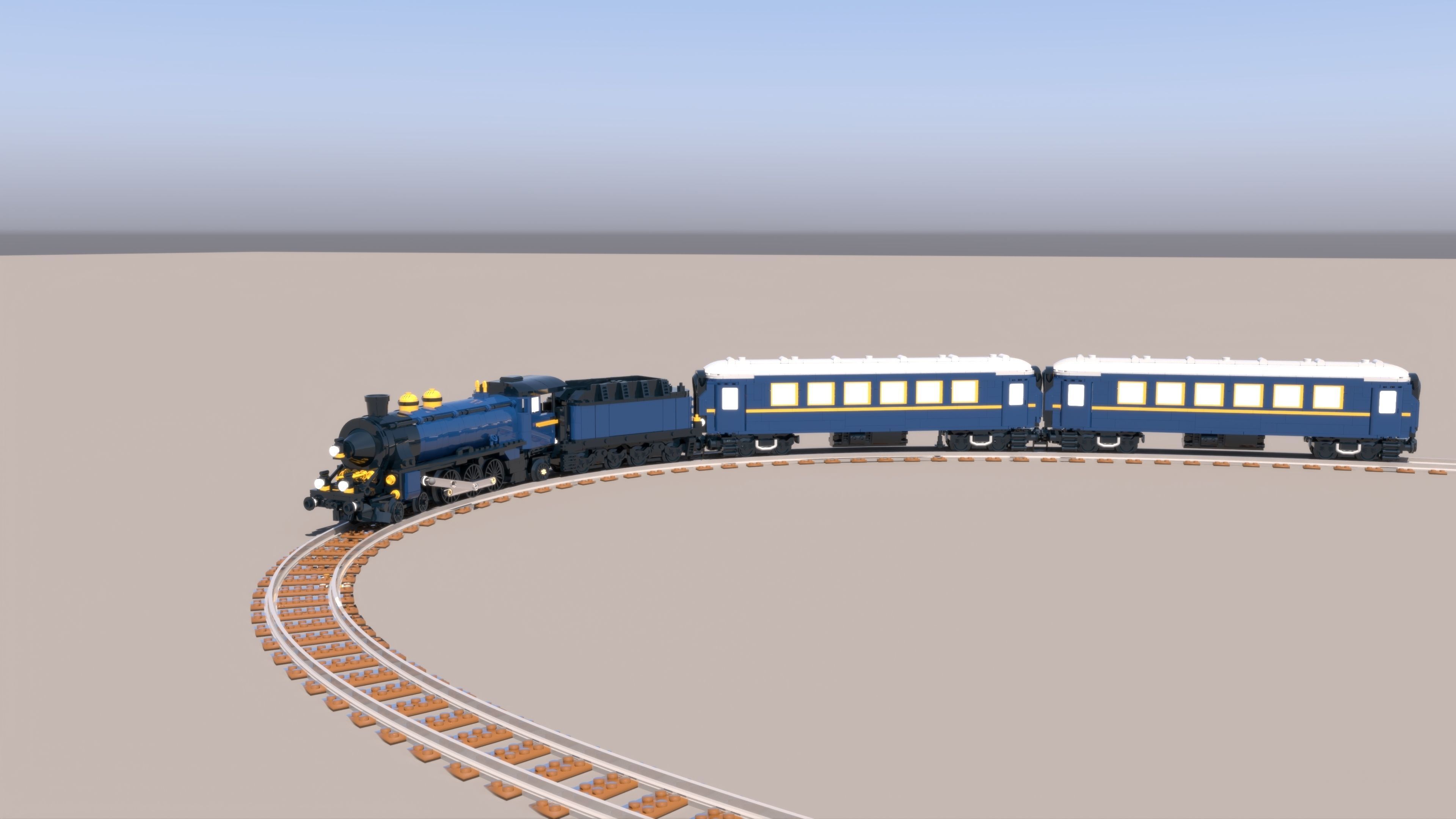 Animated LEGO train Cinema 4D 2024 3D model_9