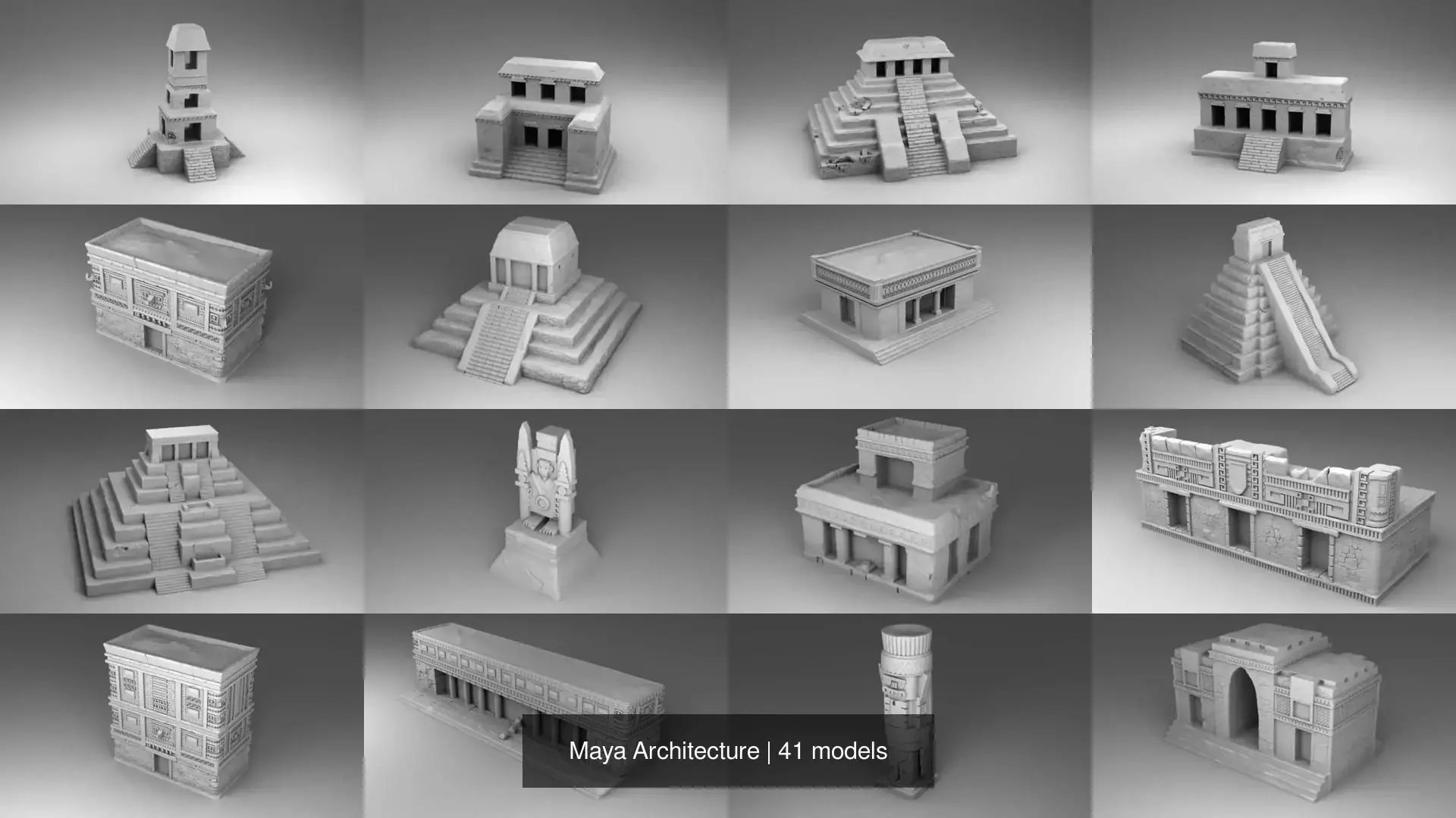 Maya Architecture 3D Model Collection_1
