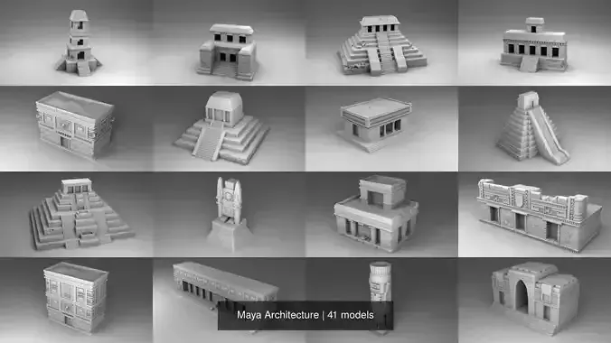 Maya Architecture 3D Model Collection