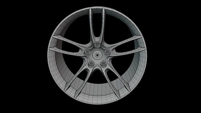Ford GT 2016 Rim Low-poly 3D model 6