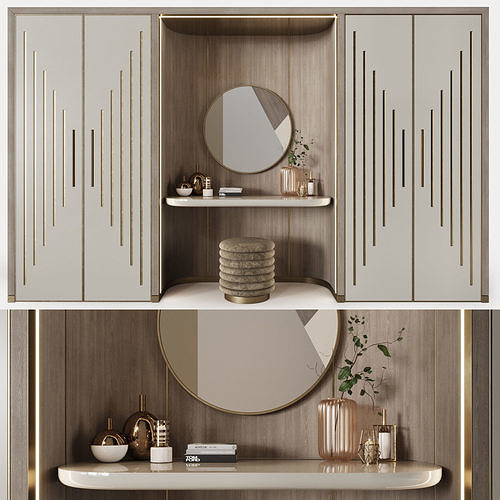 Art Deco wardrobes01 Low-poly 3D model