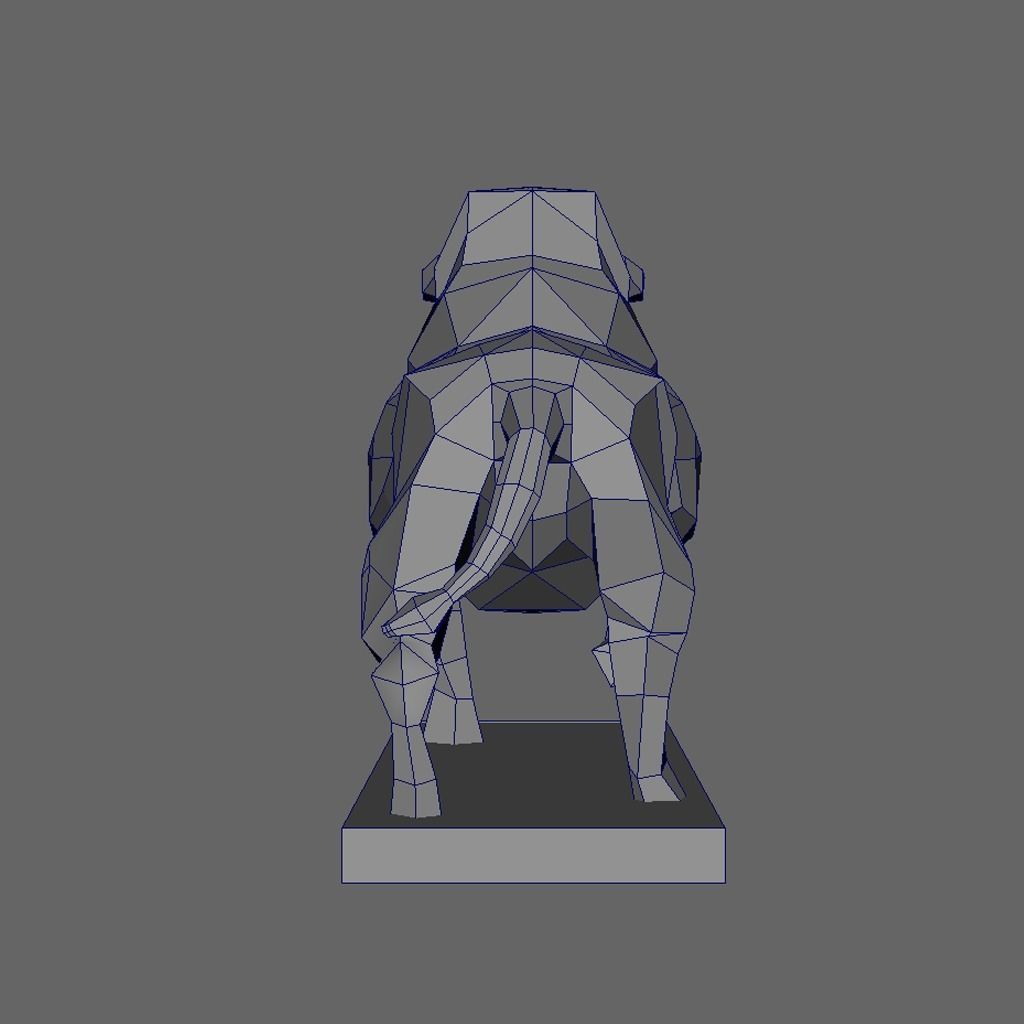 Geometric Bull - Low Poly 3D print model_3