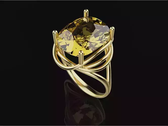 Feminine Stone Ring-Sizes 17 to 20 Free 3D print model