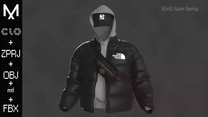 Urban Jacket  Marvelous designer Clo3d OBJ mtl FBX ZPRJ 