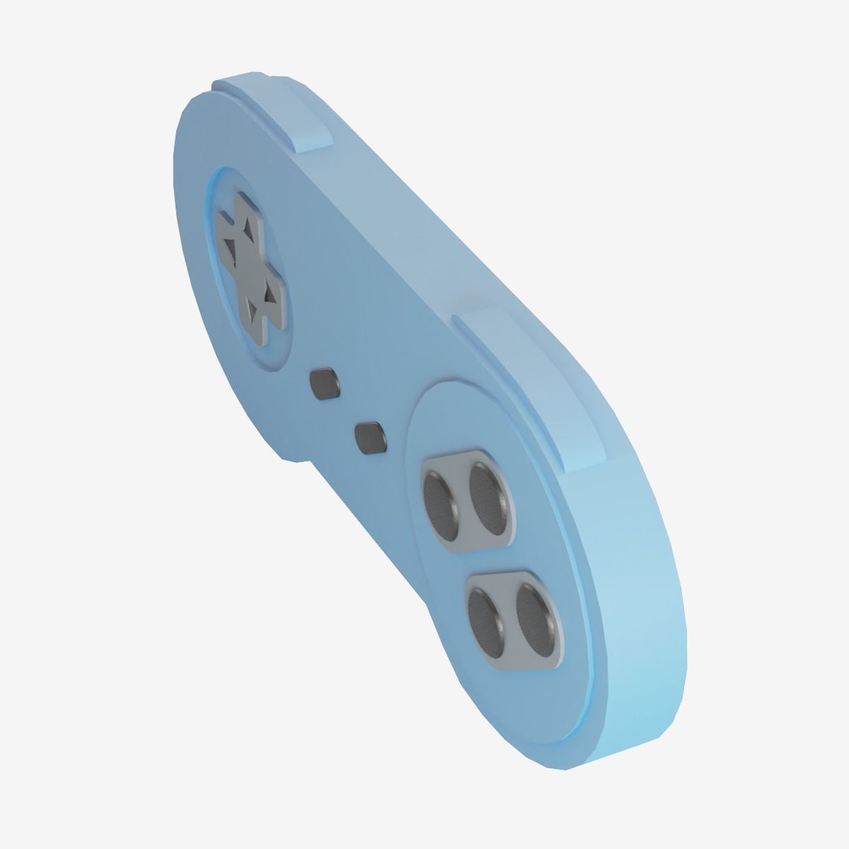 Classic Game Controller 02  Low-poly 3D model_7