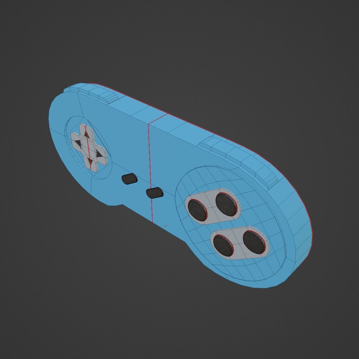 Classic Game Controller 02  Low-poly 3D model_9