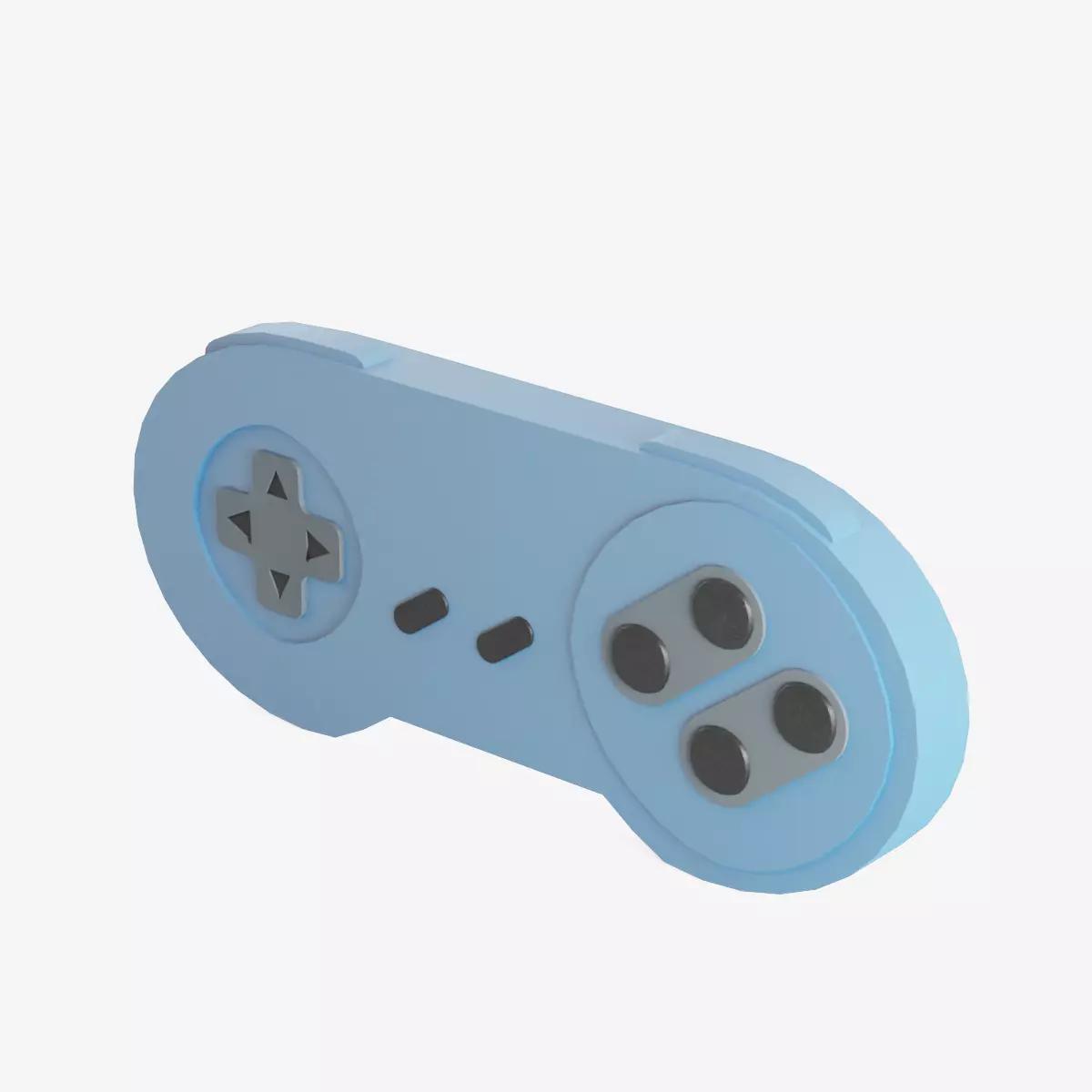 Classic Game Controller 02  Low-poly 3D model_0