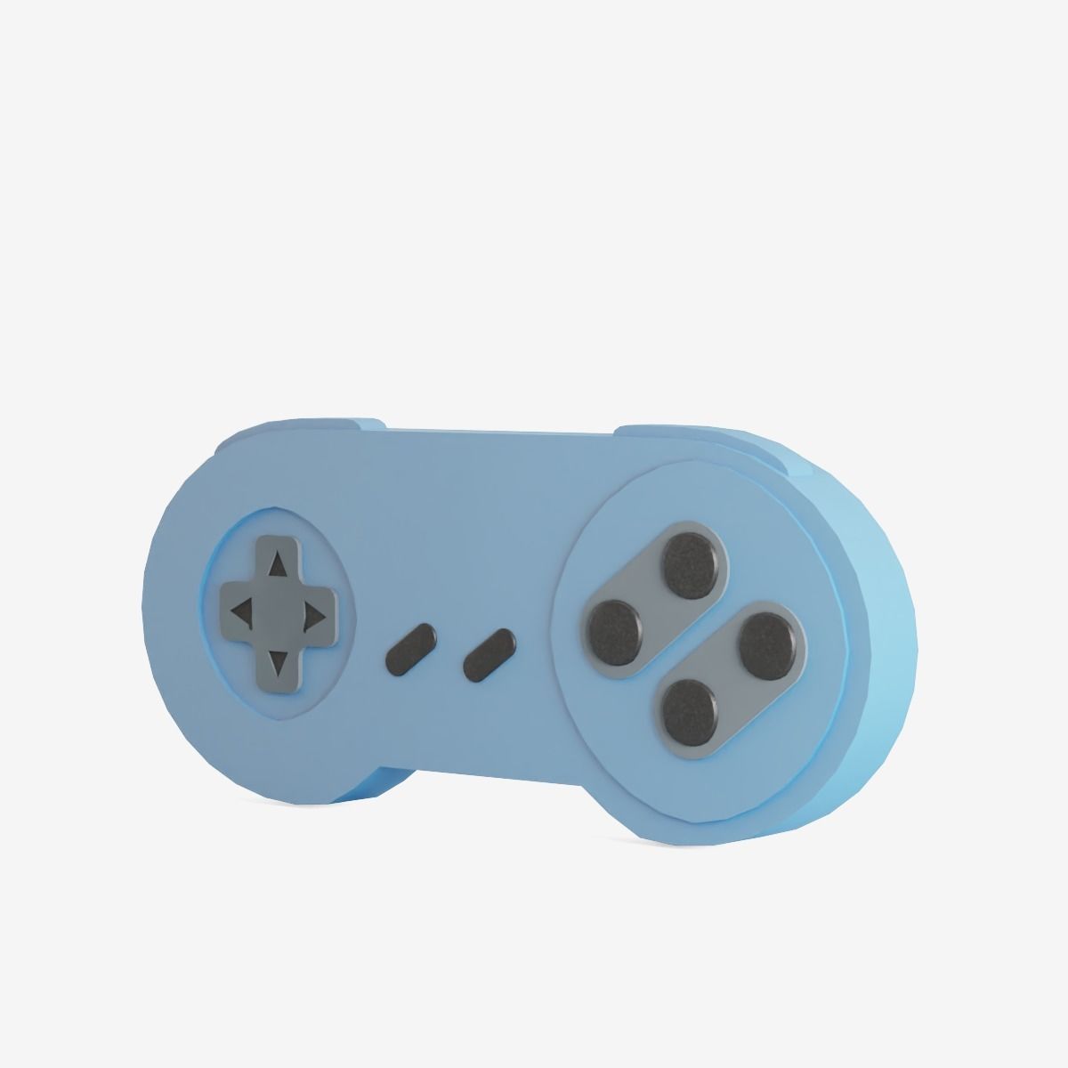 Classic Game Controller 02  Low-poly 3D model_3