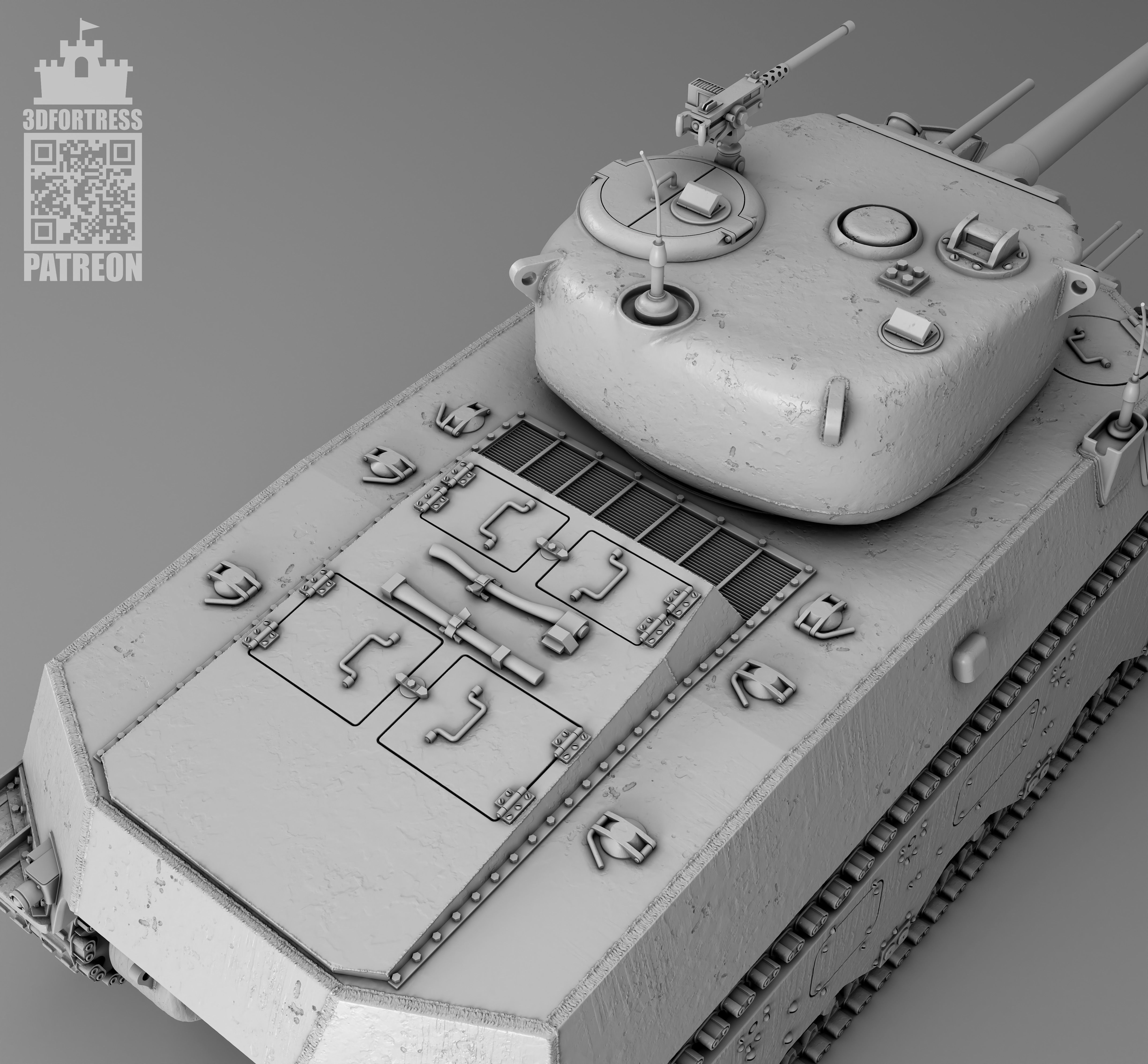 M6A1 - USA 3D print model_1