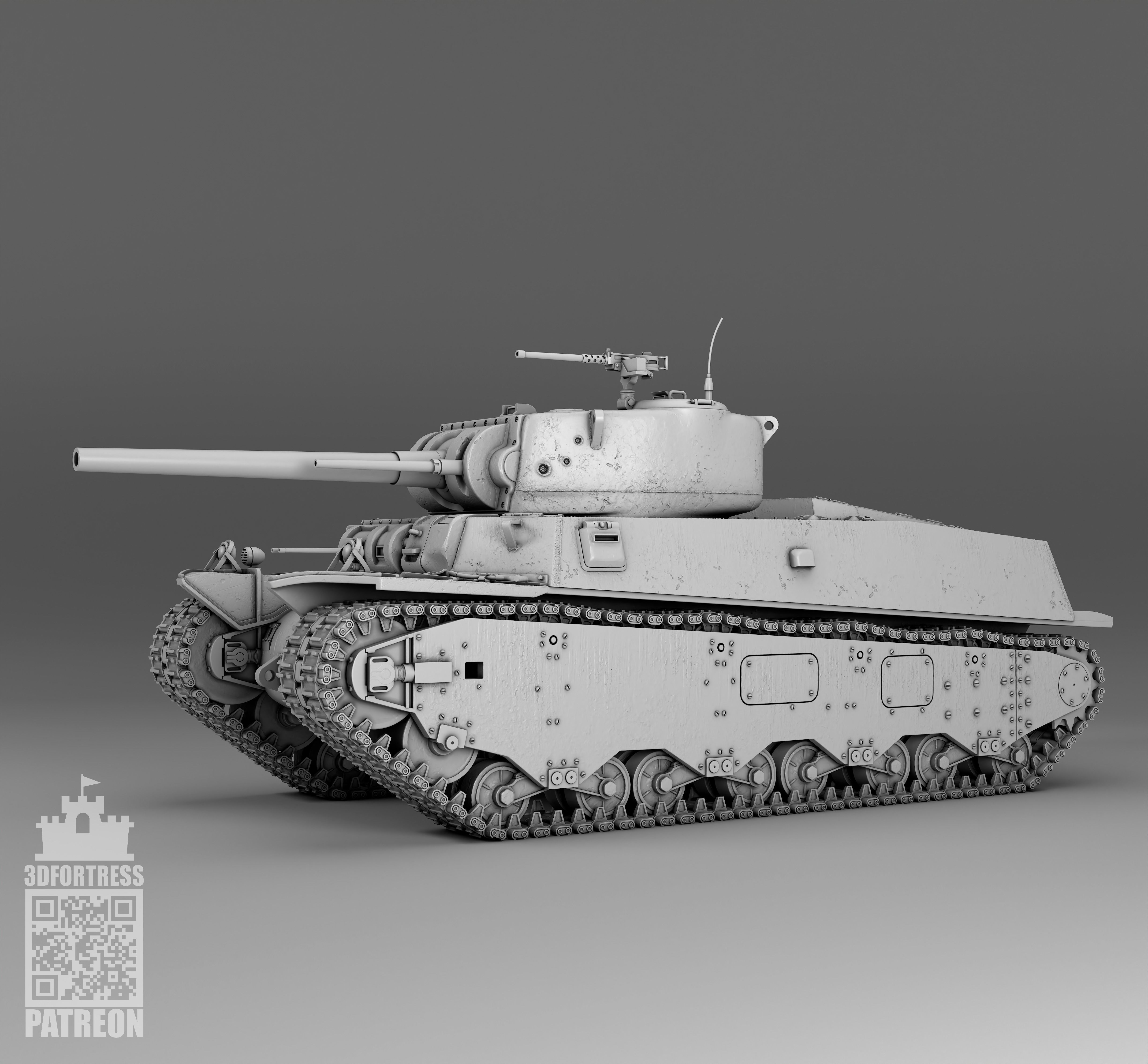 M6A1 - USA 3D print model_5