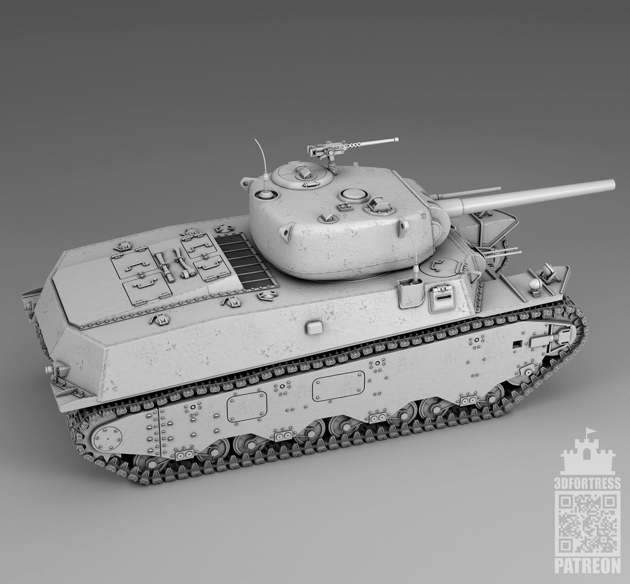 M6A1 - USA 3D print model_7