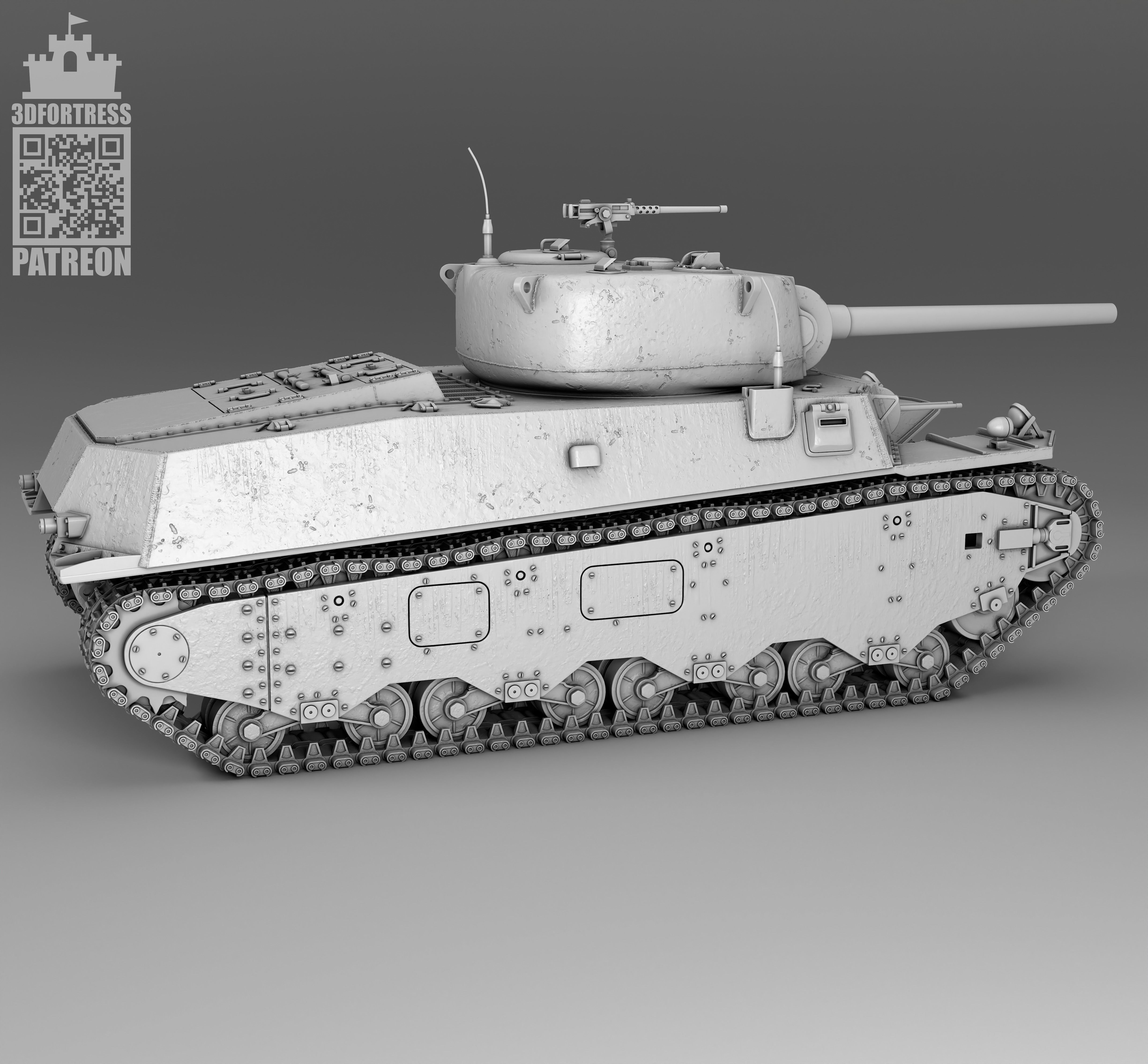 M6A1 - USA 3D print model_10