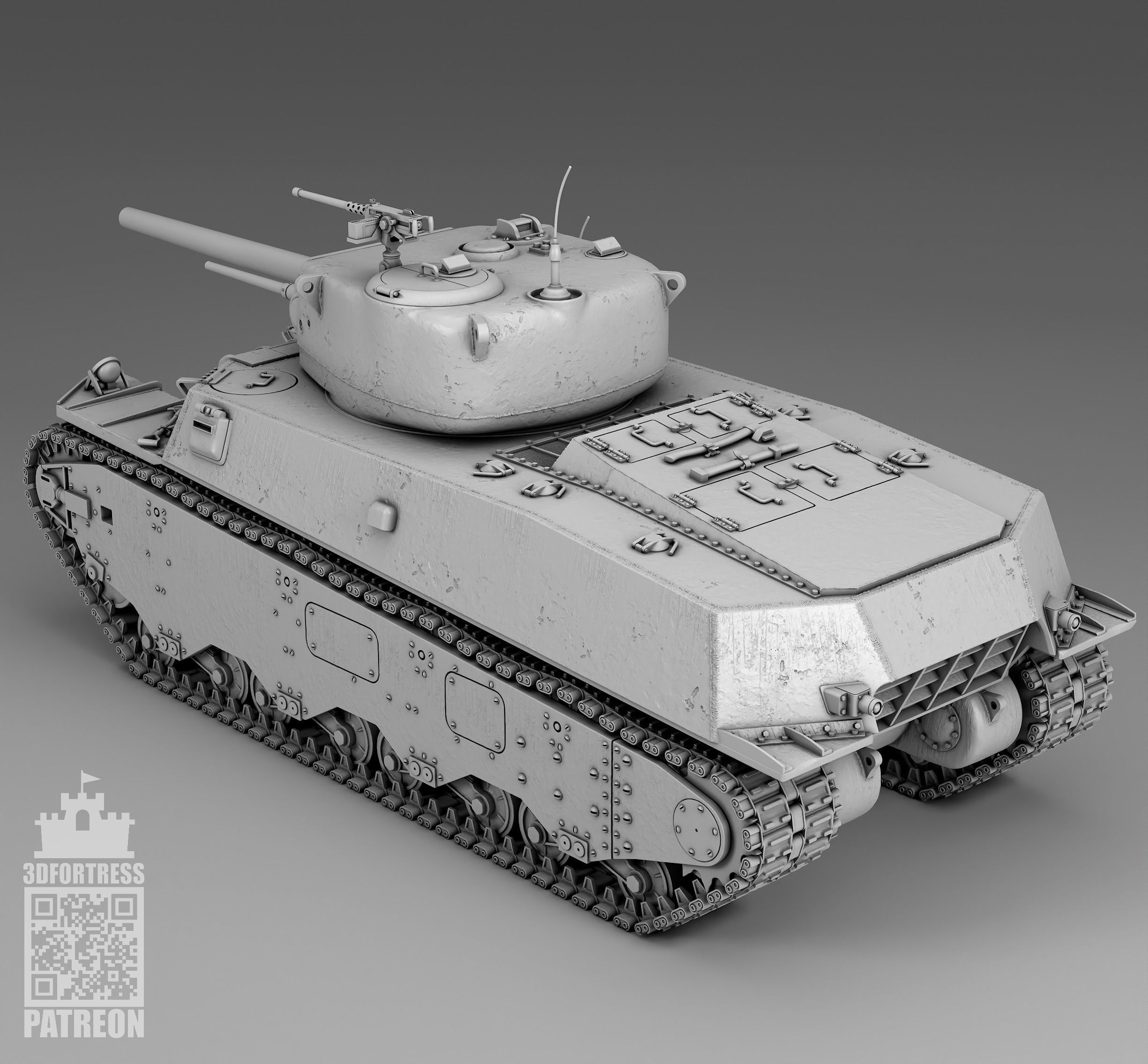 M6A1 - USA 3D print model_6