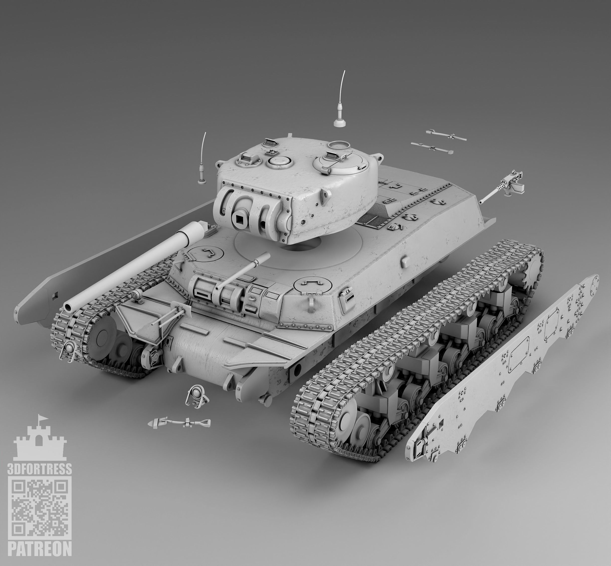 M6A1 - USA 3D print model_8