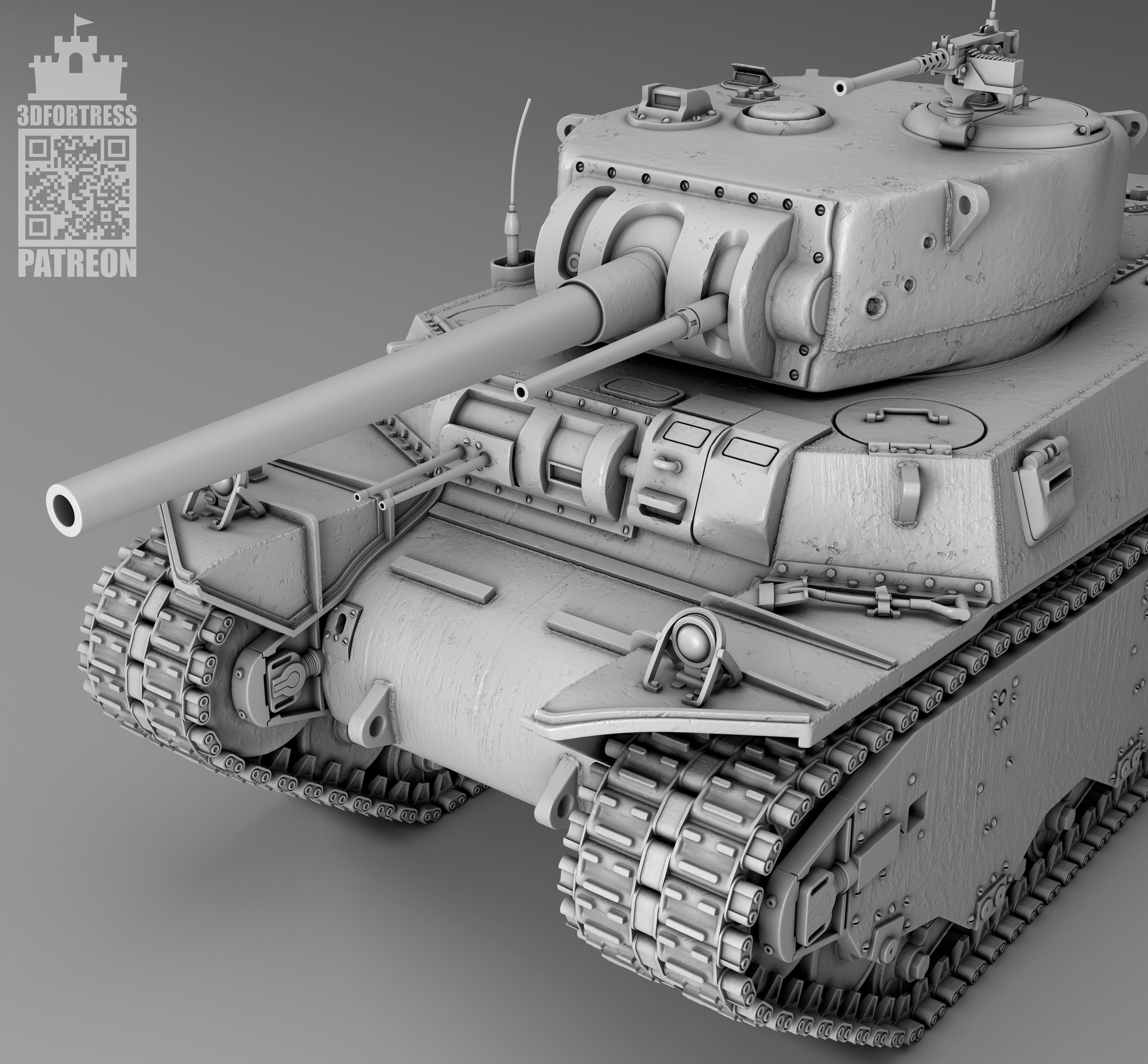 M6A1 - USA 3D print model_13