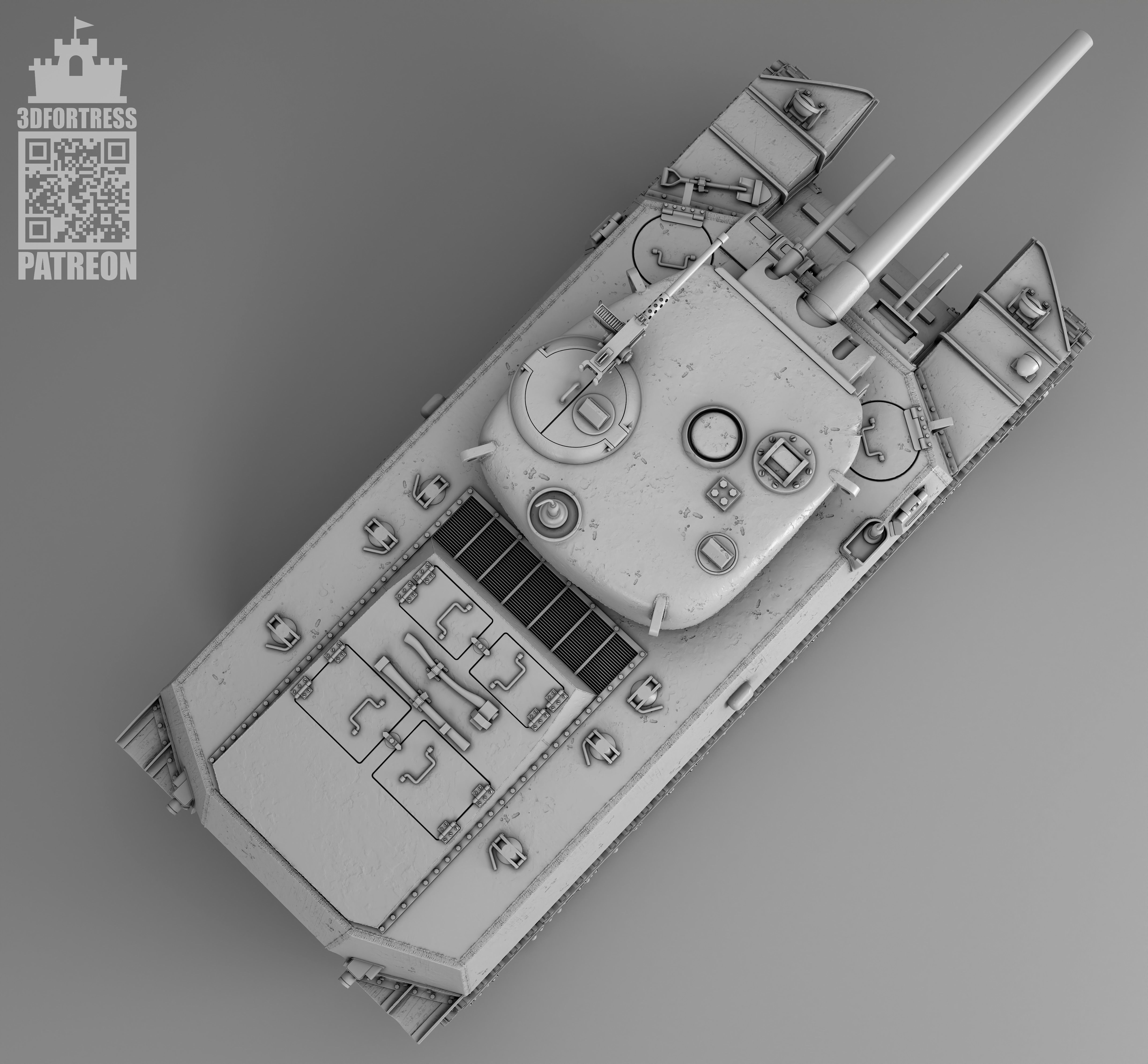 M6A1 - USA 3D print model_3