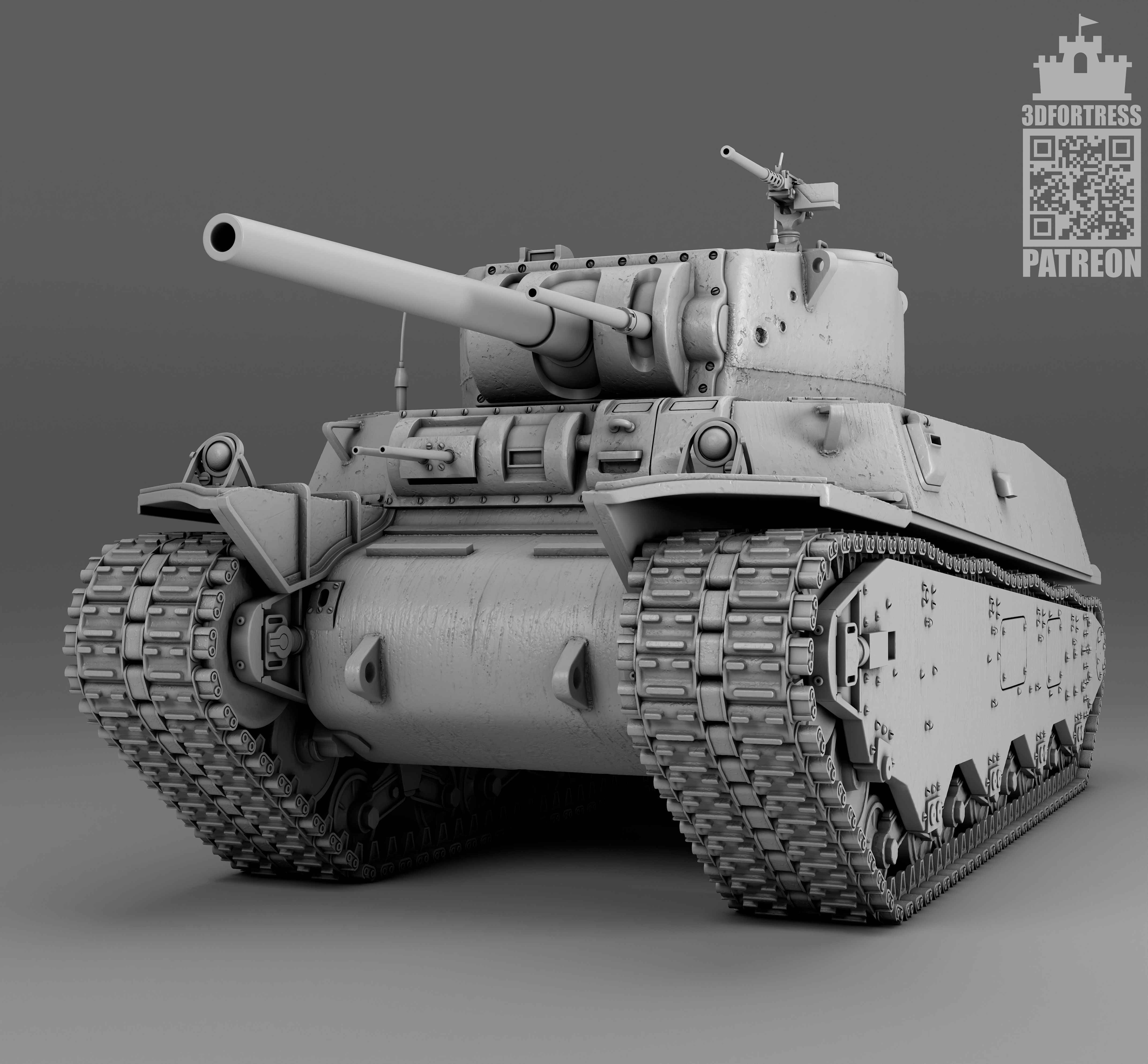 M6A1 - USA 3D print model_4