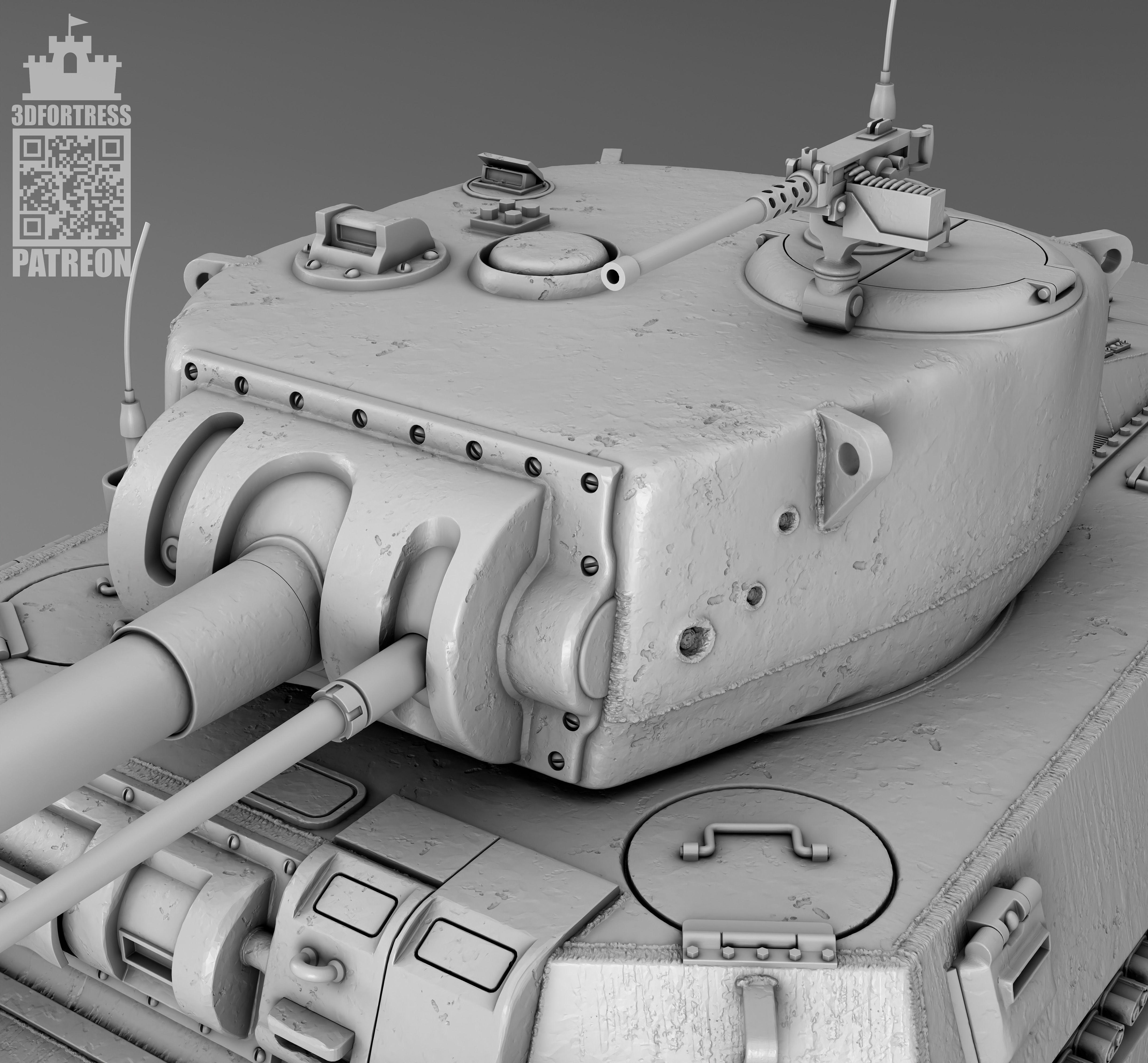 M6A1 - USA 3D print model_2
