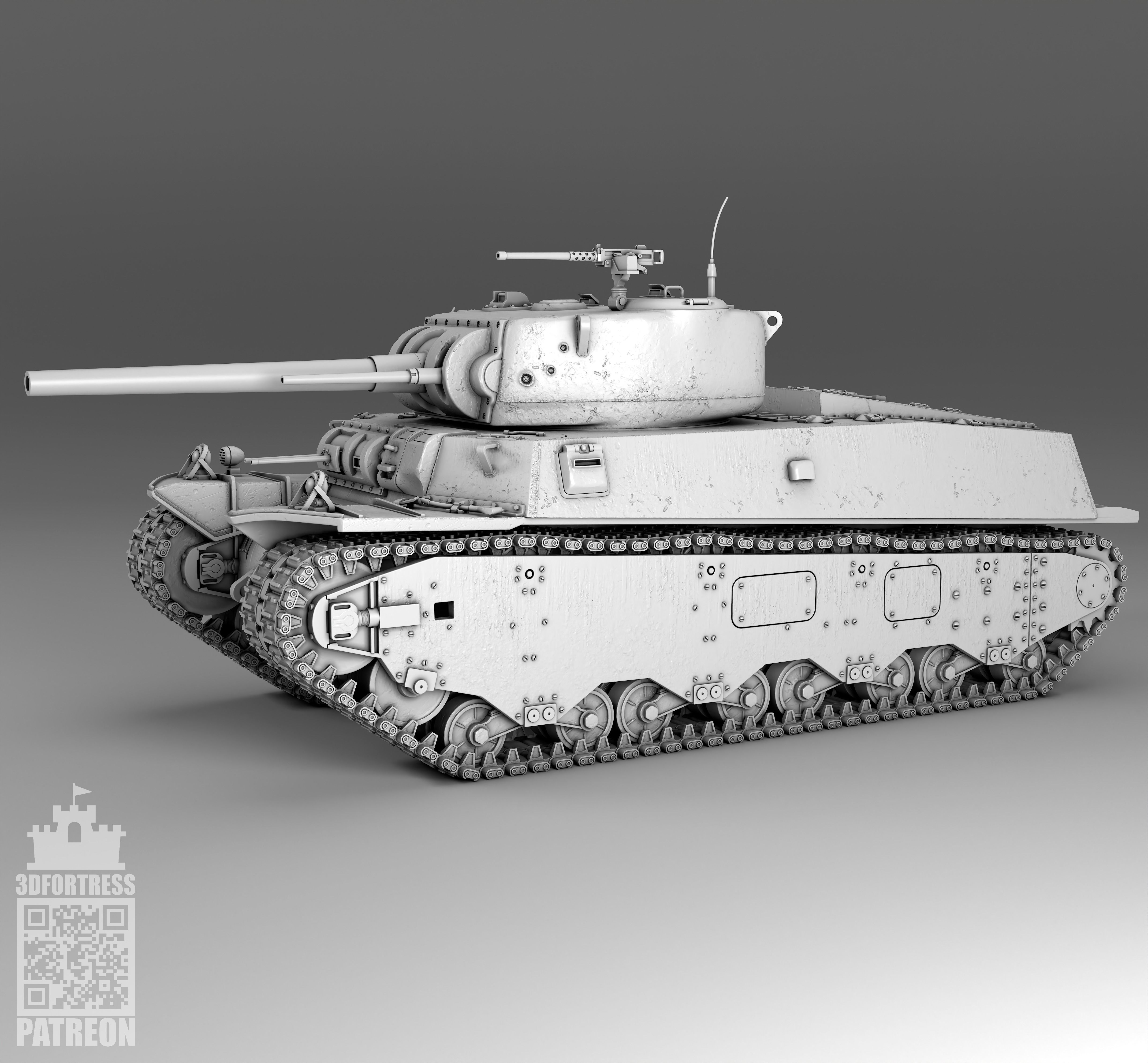 M6A1 - USA 3D print model_9