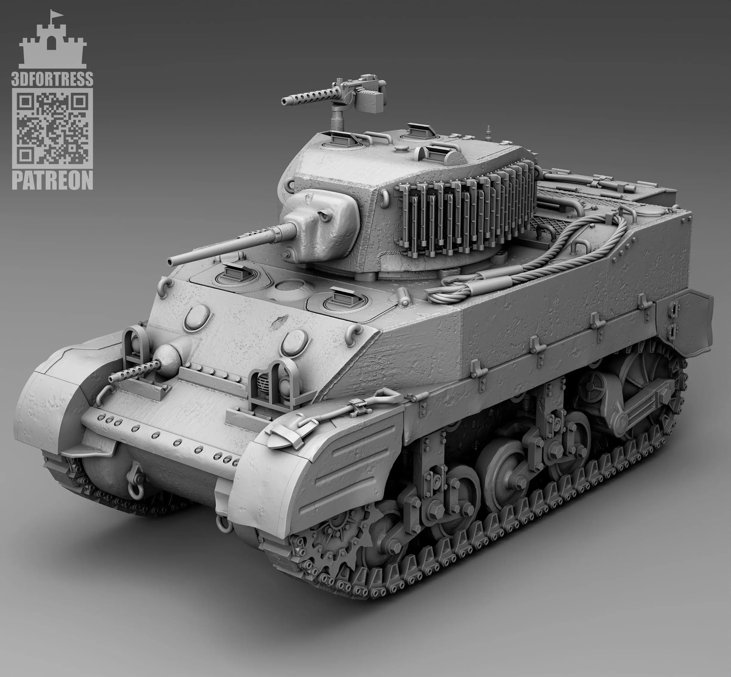 M5A1 -  USA 3D print model_0