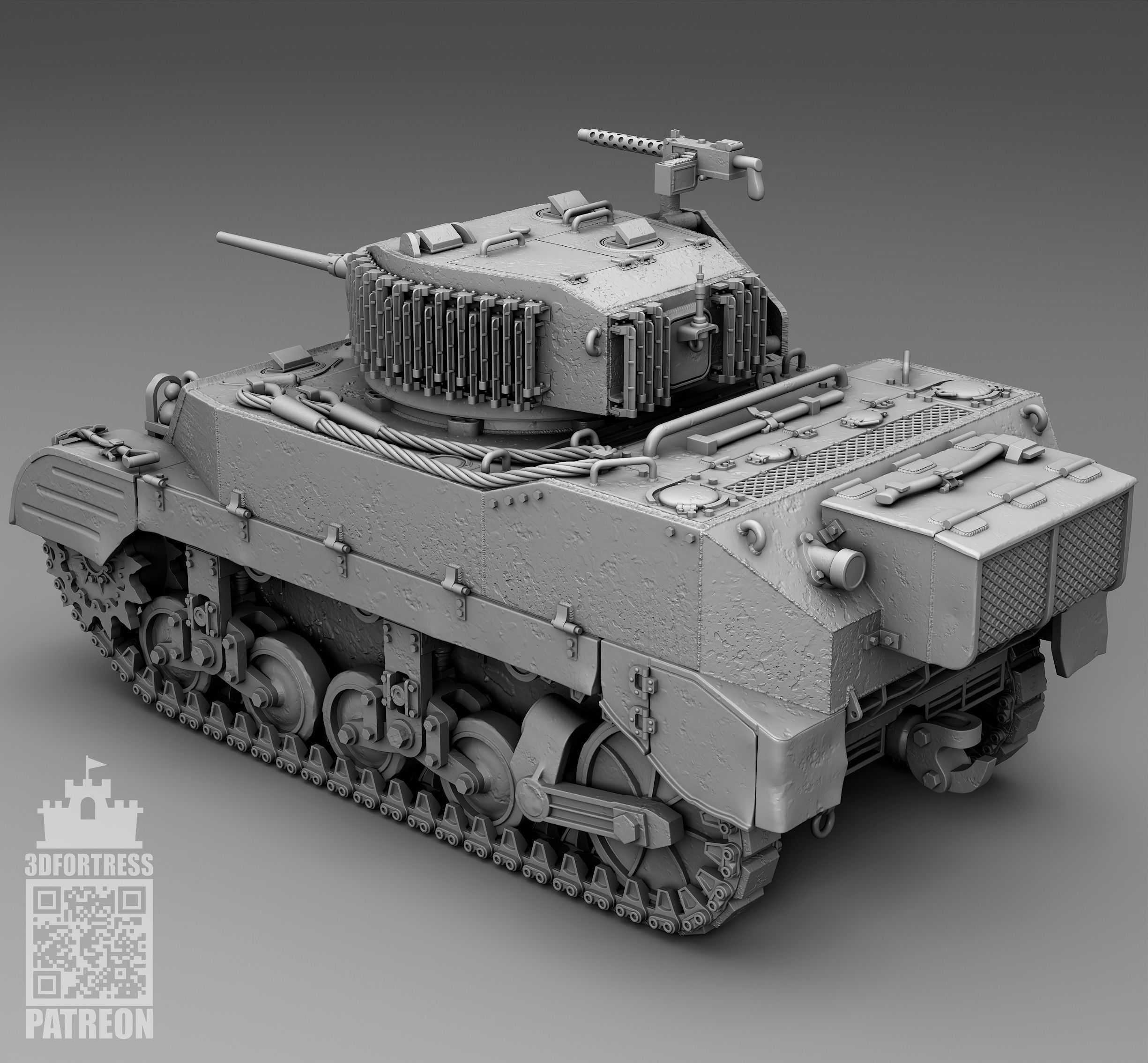 M5A1 -  USA 3D print model_7