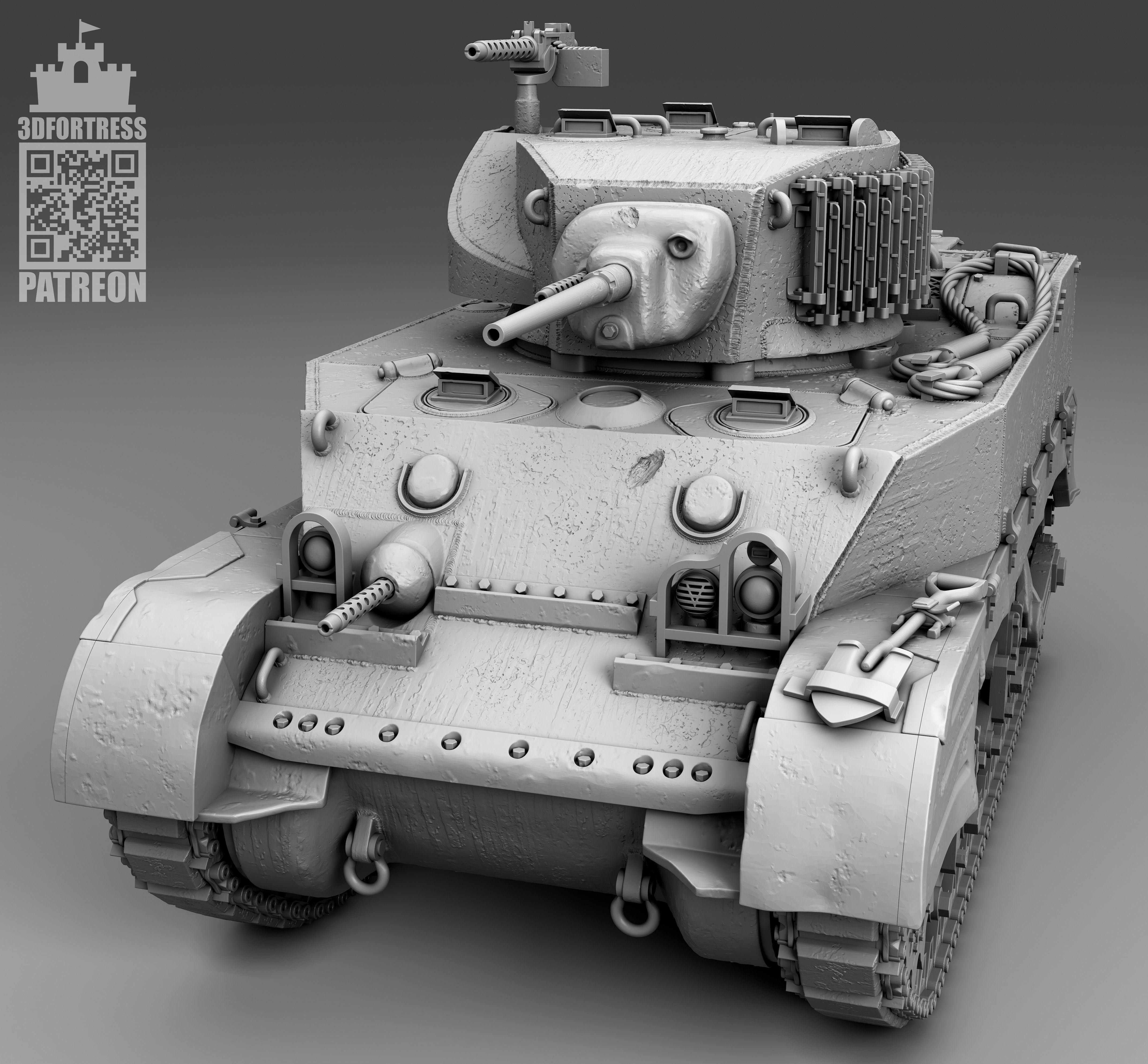 M5A1 -  USA 3D print model_9
