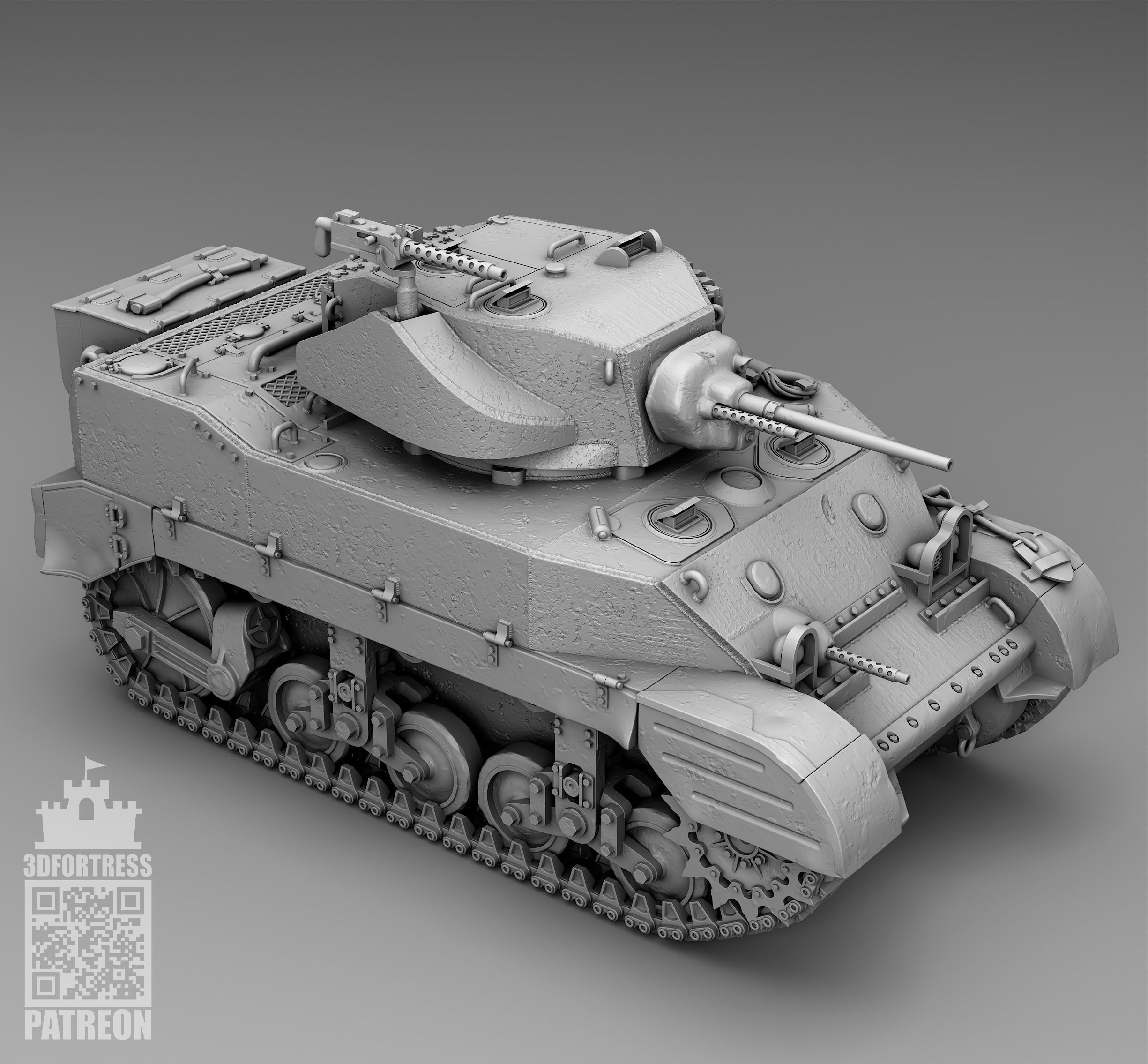 M5A1 -  USA 3D print model_6