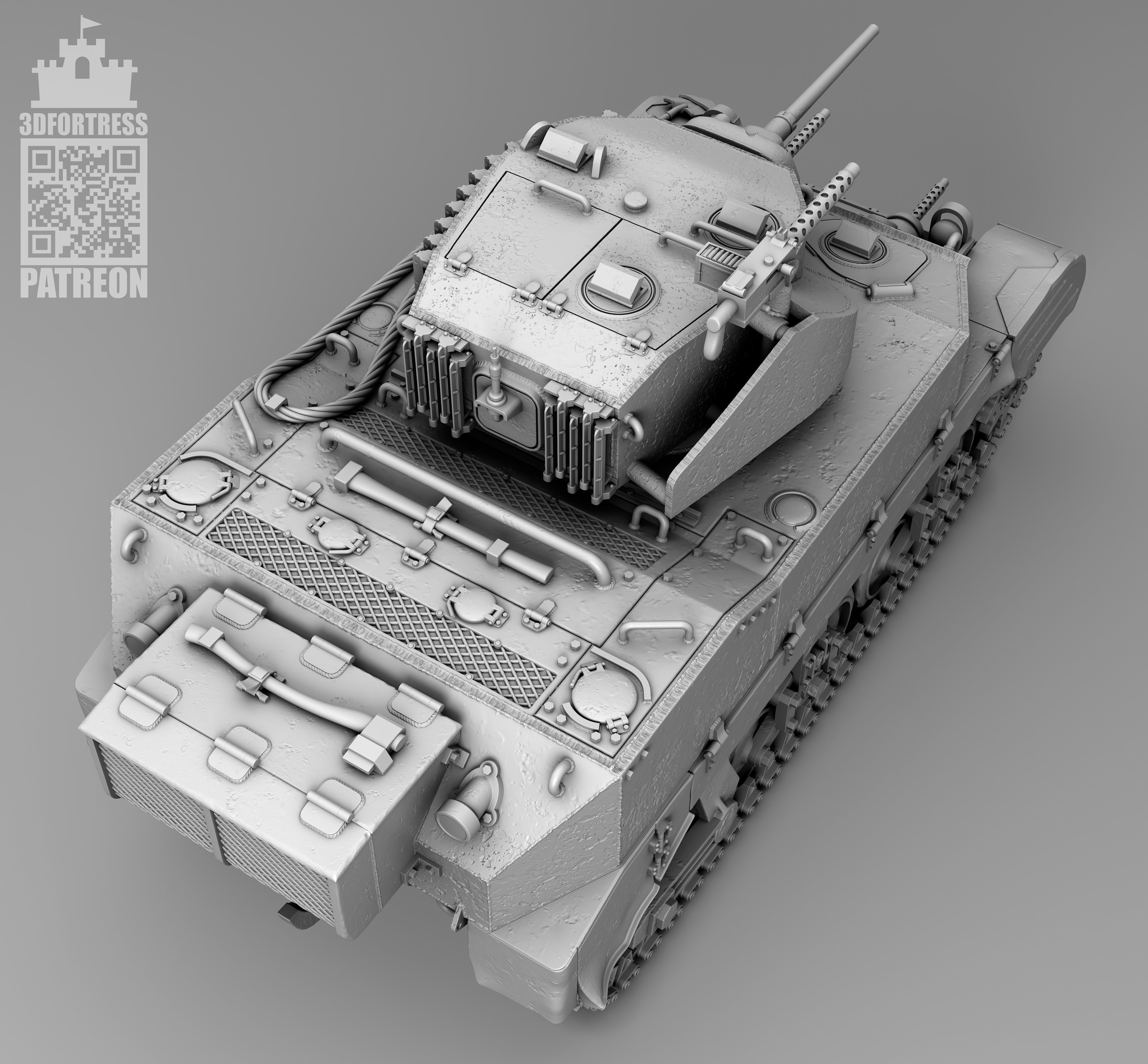 M5A1 -  USA 3D print model_5