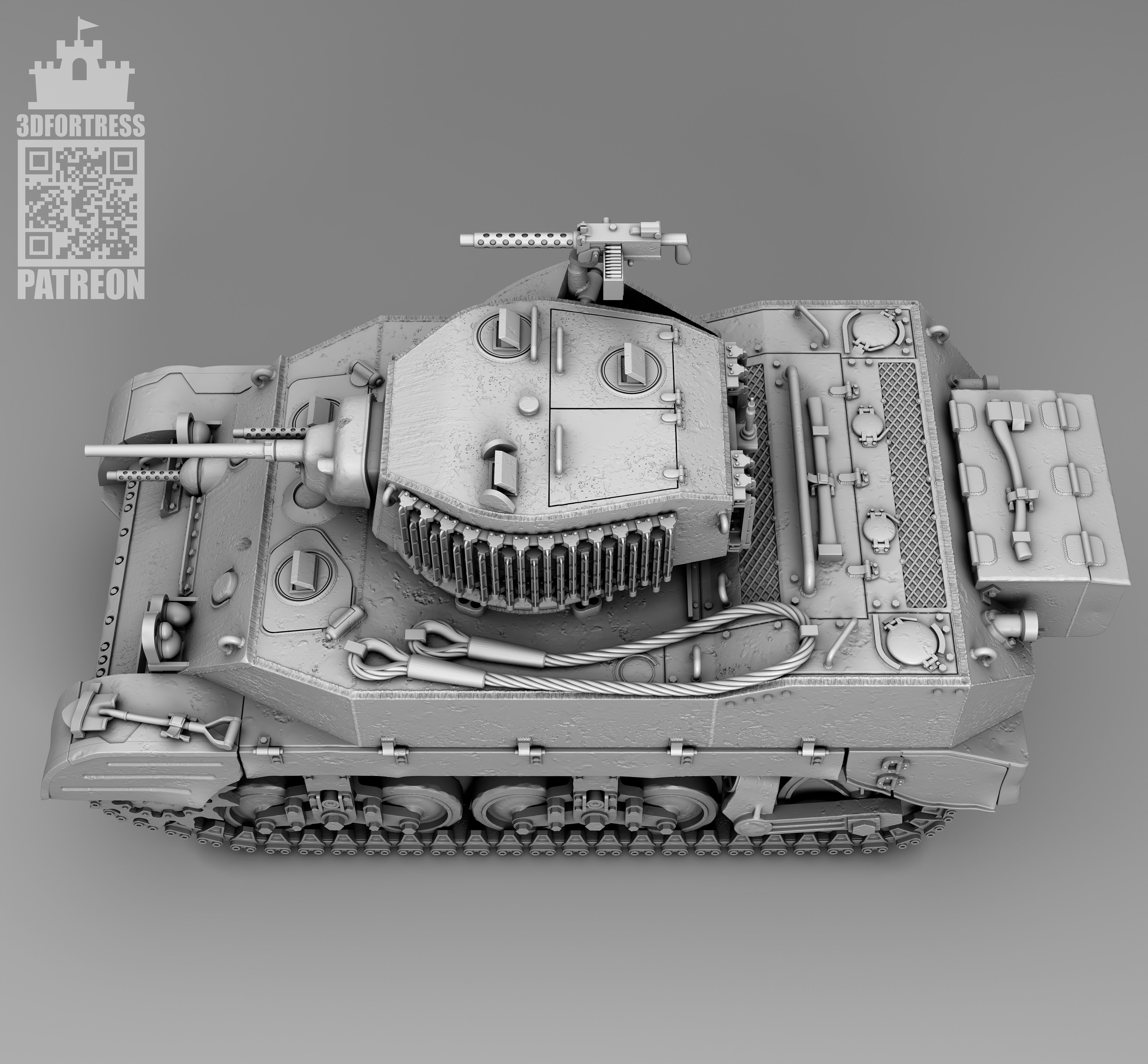 M5A1 -  USA 3D print model_13