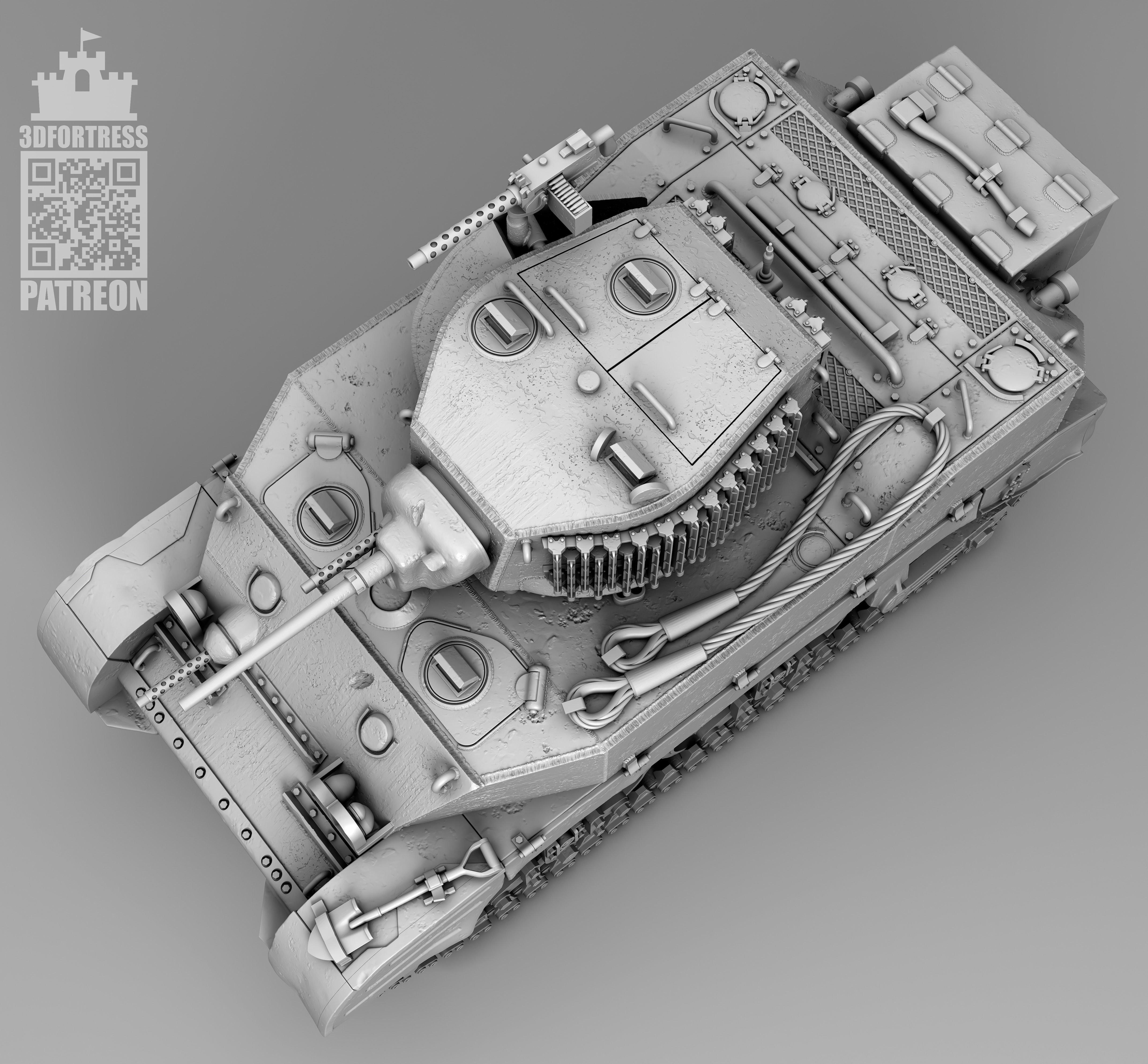 M5A1 -  USA 3D print model_4