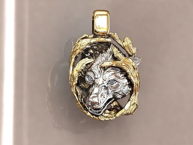 Wolf pendant 17 3D print model