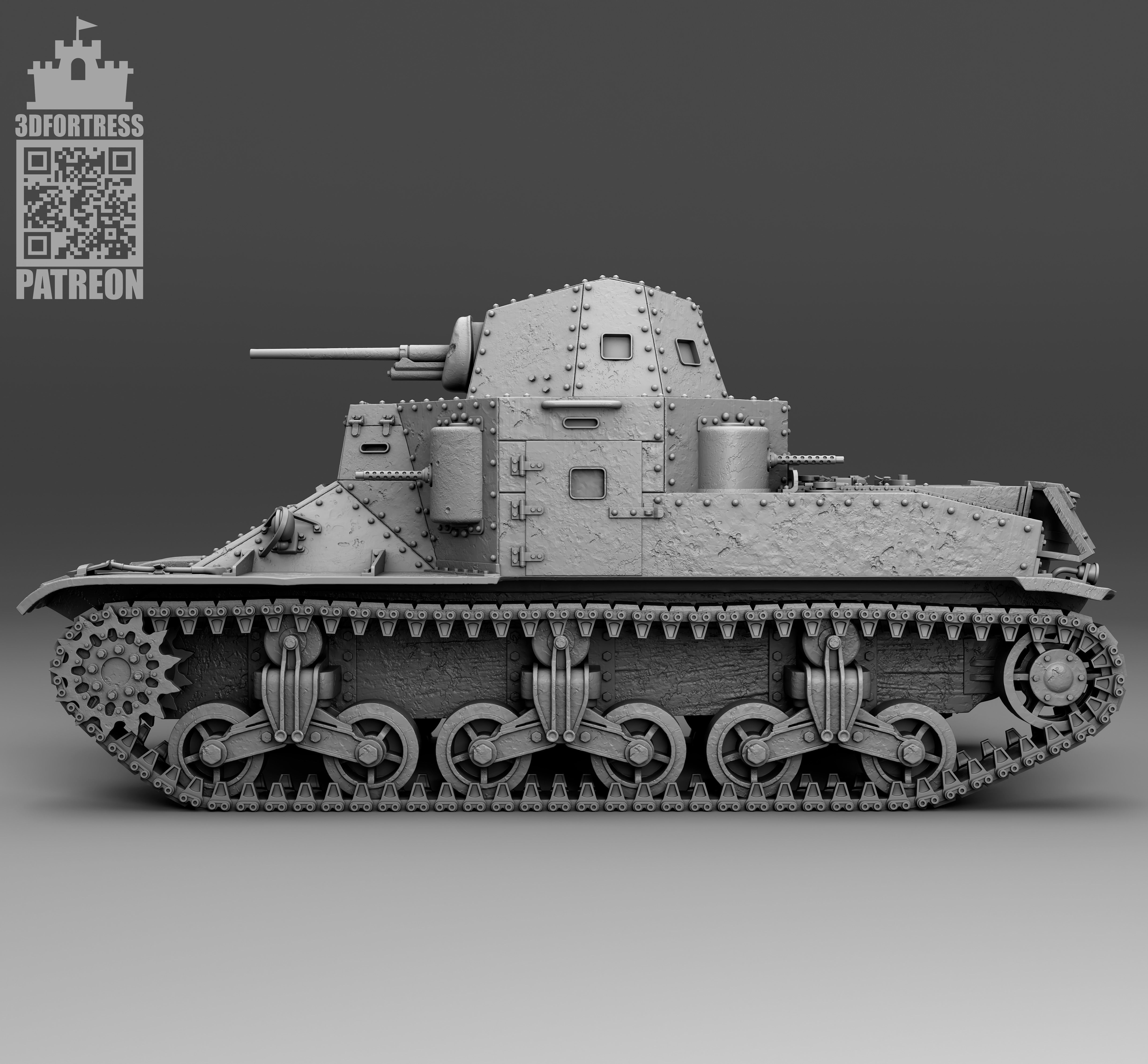 M2 medium tank 3D print model_10