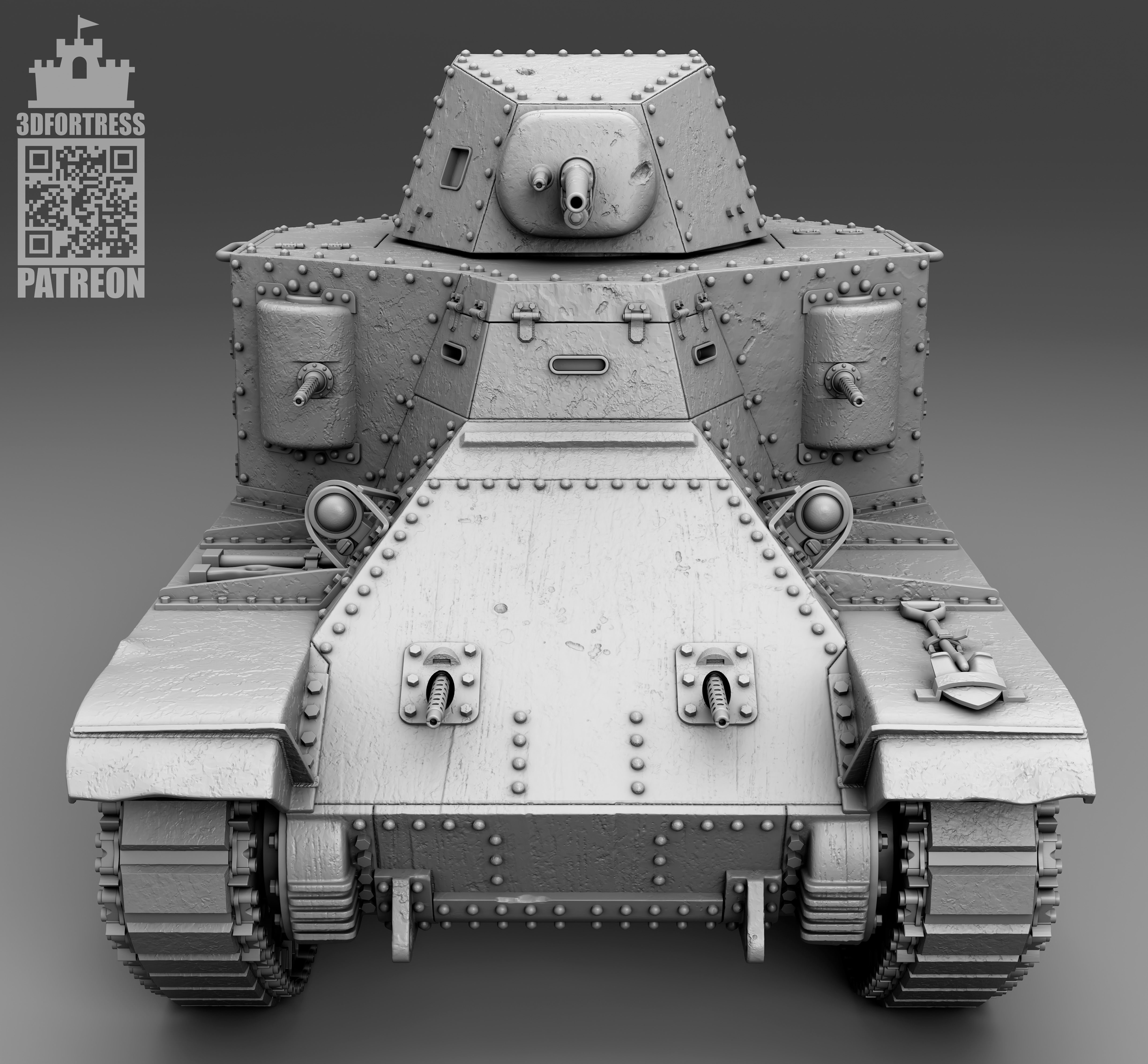 M2 medium tank 3D print model_12