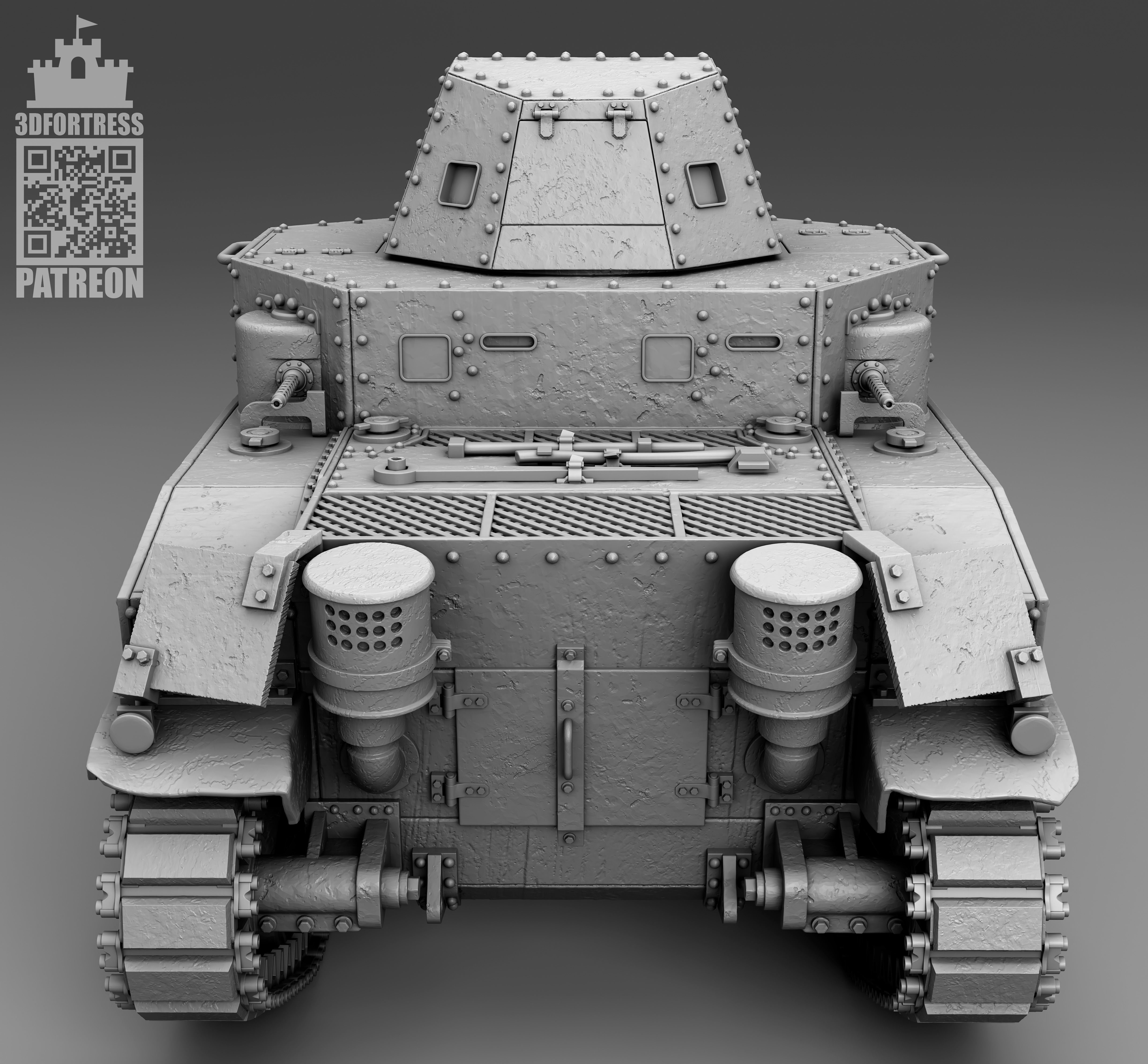 M2 medium tank 3D print model_13