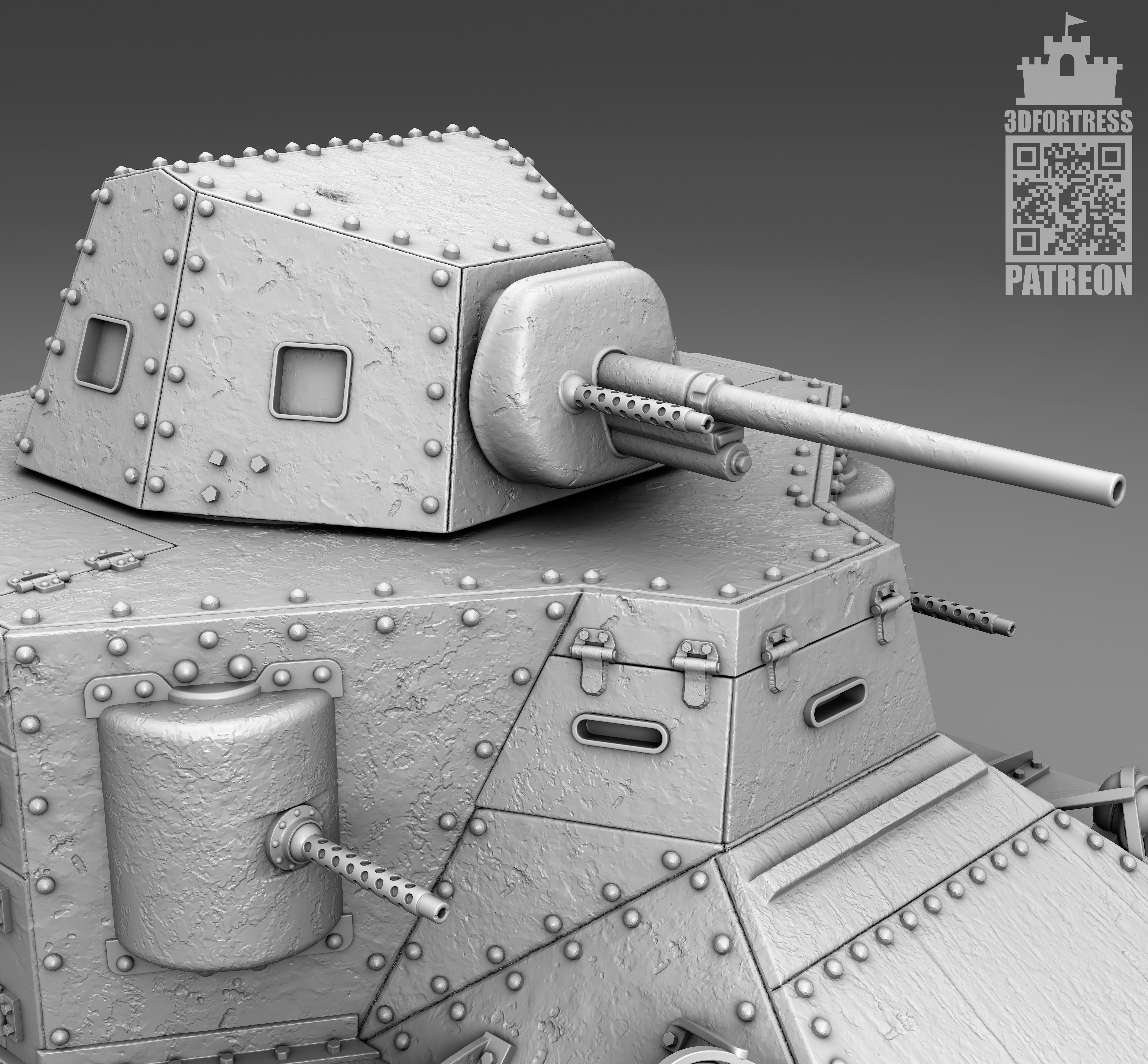 M2 medium tank 3D print model_5