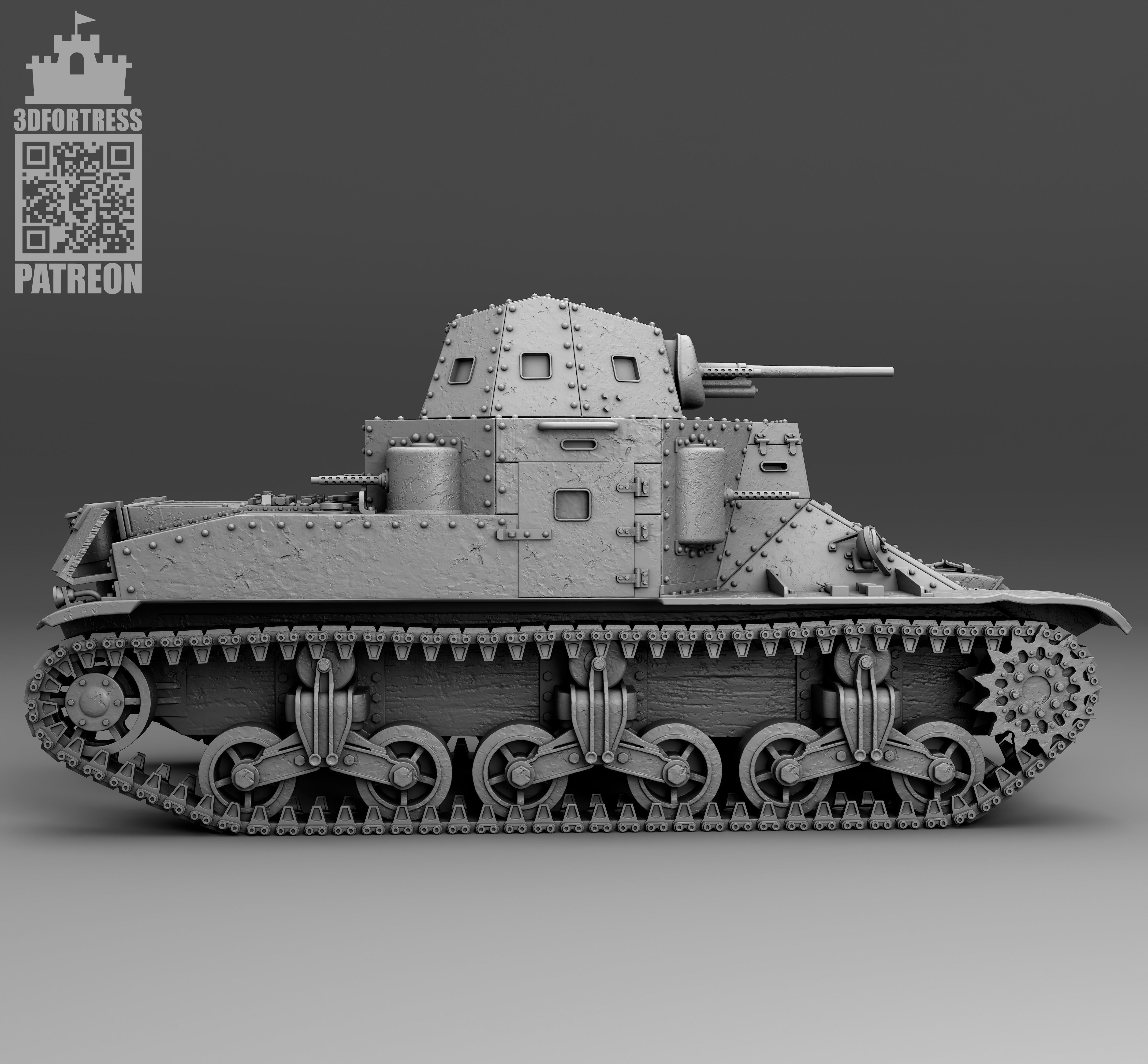 M2 medium tank 3D print model_11